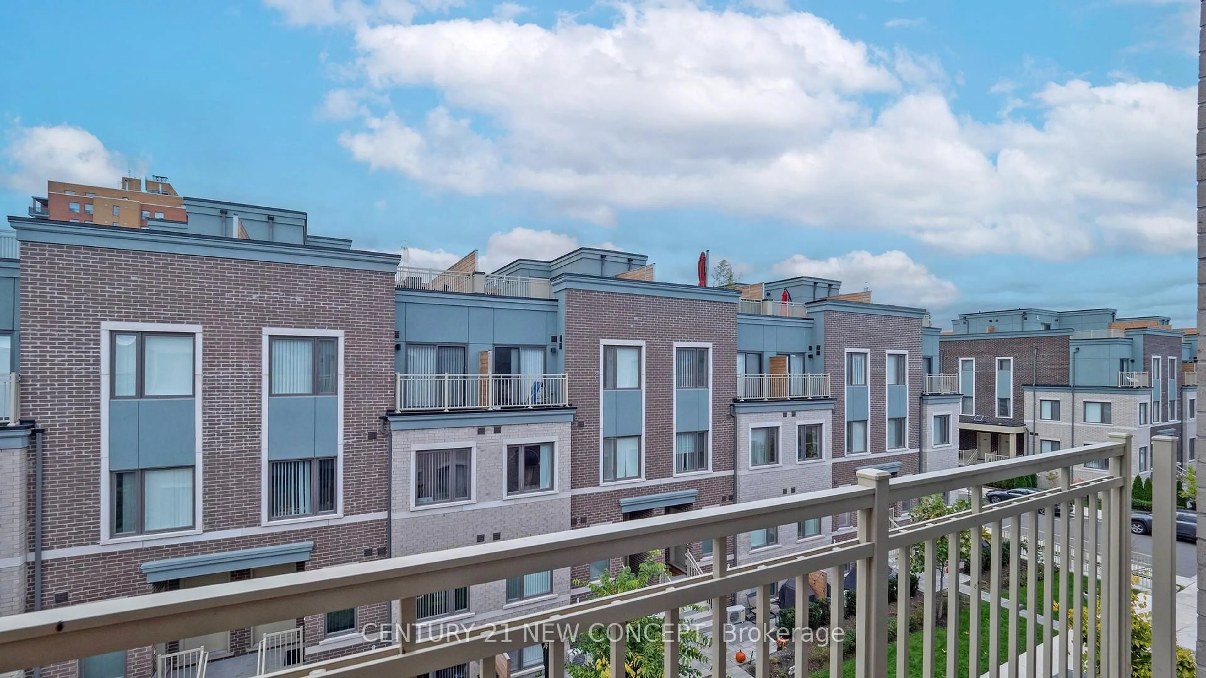 Balcony in the apartment, city buildings view from balcony for 225 Birmingham St #158, Toronto Ontario M8V 0J5