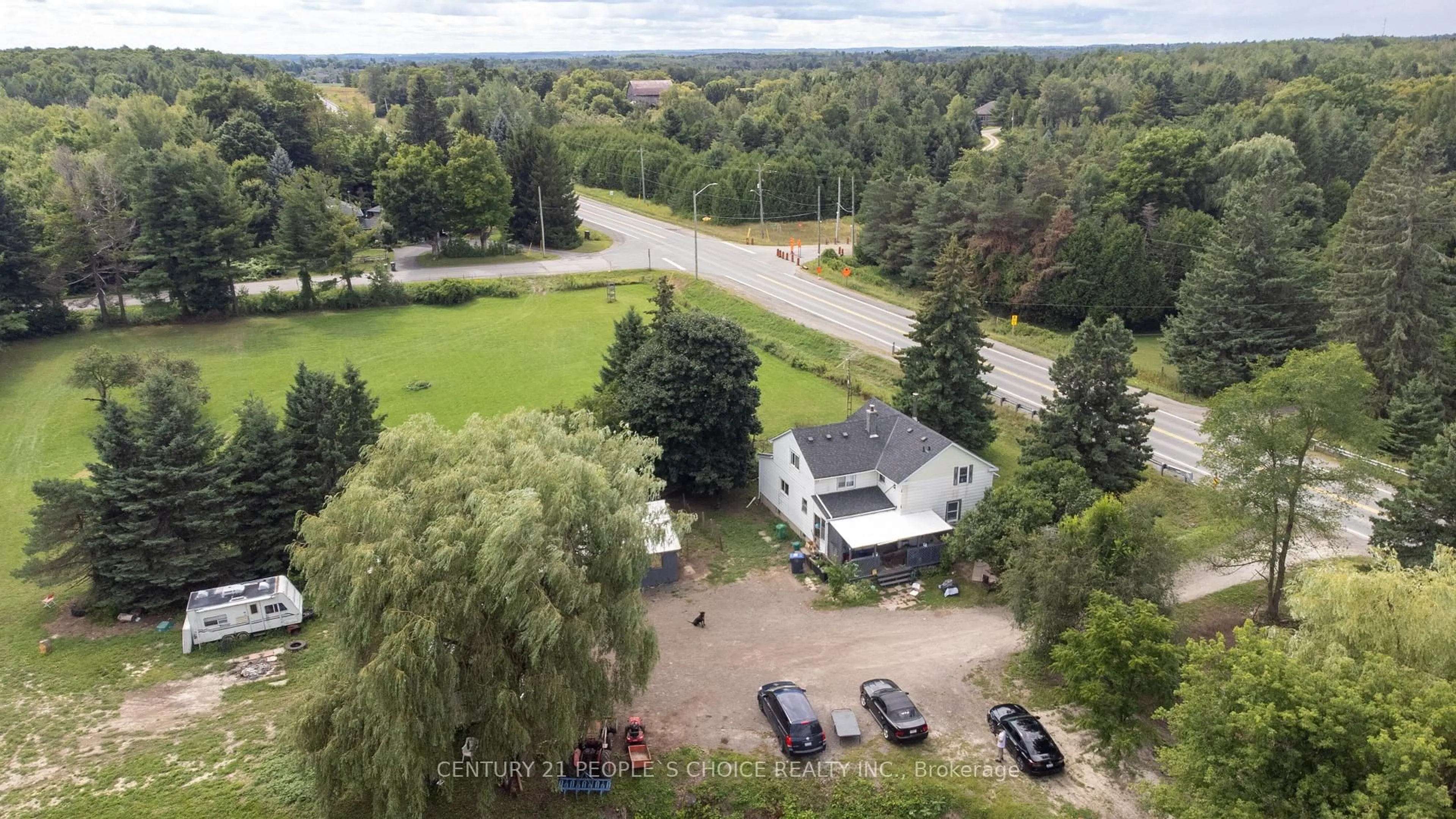 A pic from outside/outdoor area/front of a property/back of a property/a pic from drone, water/lake/river/ocean view for 4037 Charleston Sdrd, Caledon Ontario L7K 0P1