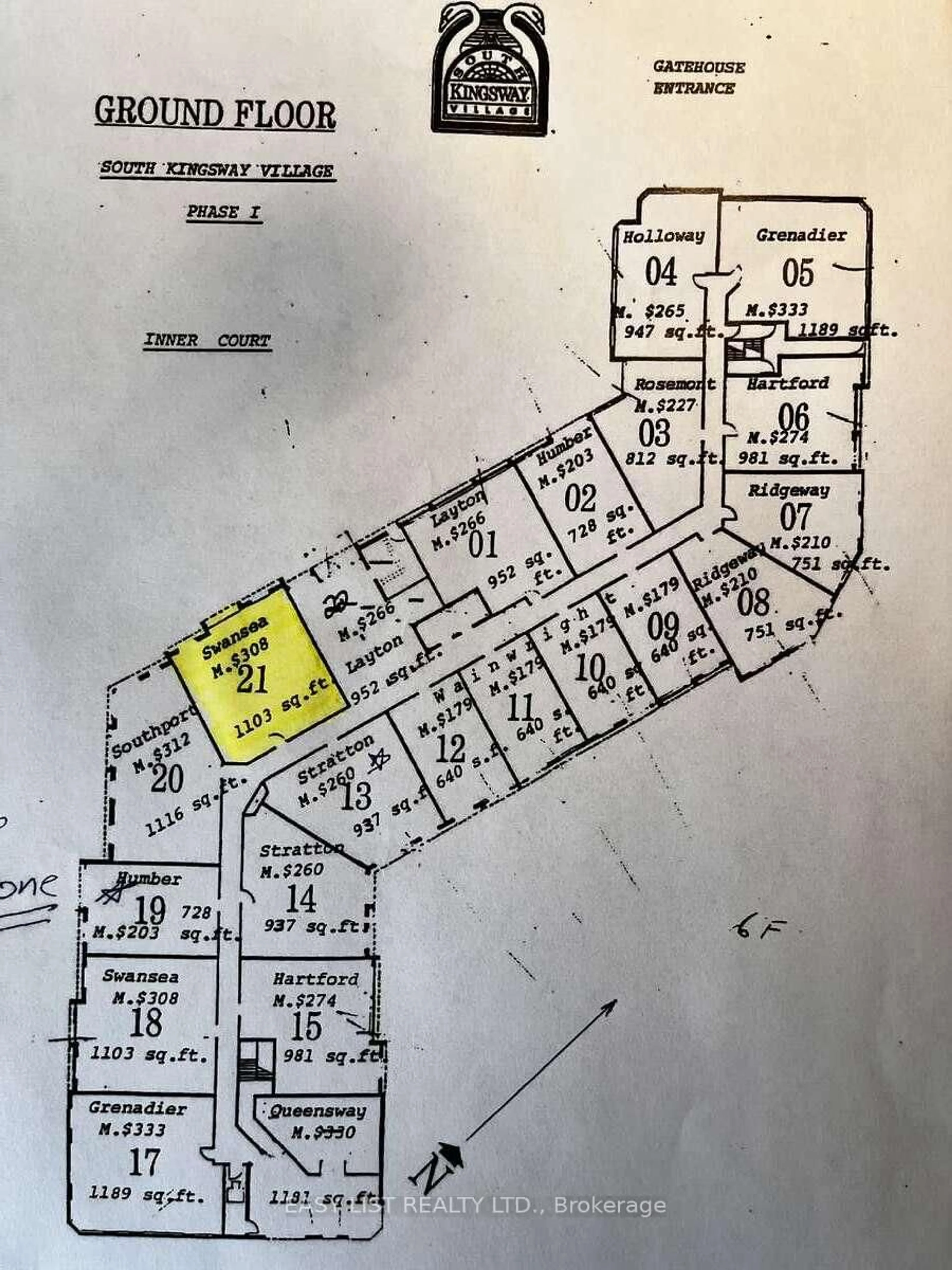 Floor plan for 20 Southport St #521, Toronto Ontario M6S 4Y8