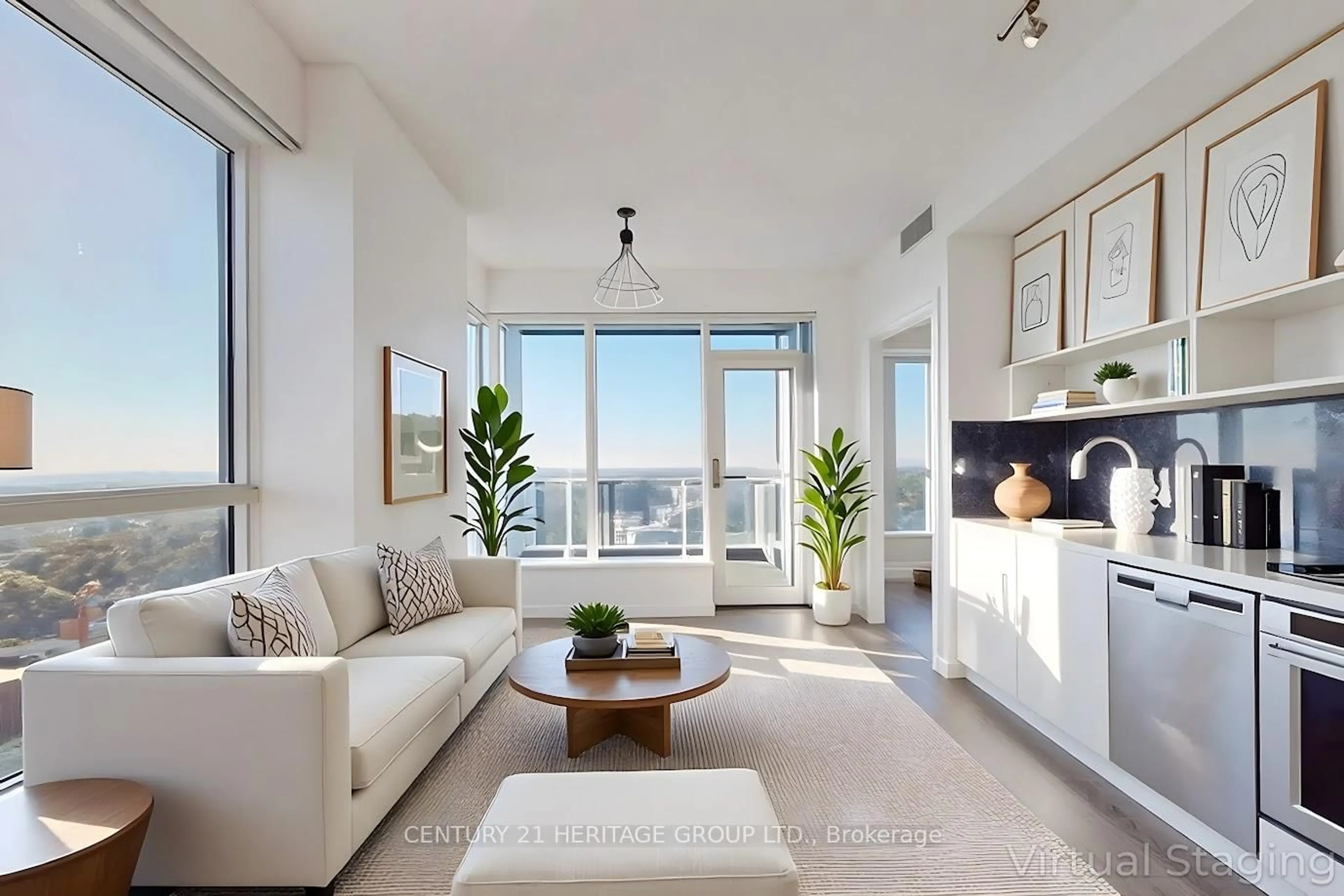 Living room with furniture, unknown for 7 Mabelle Ave #4302, Toronto Ontario M9A 4X7