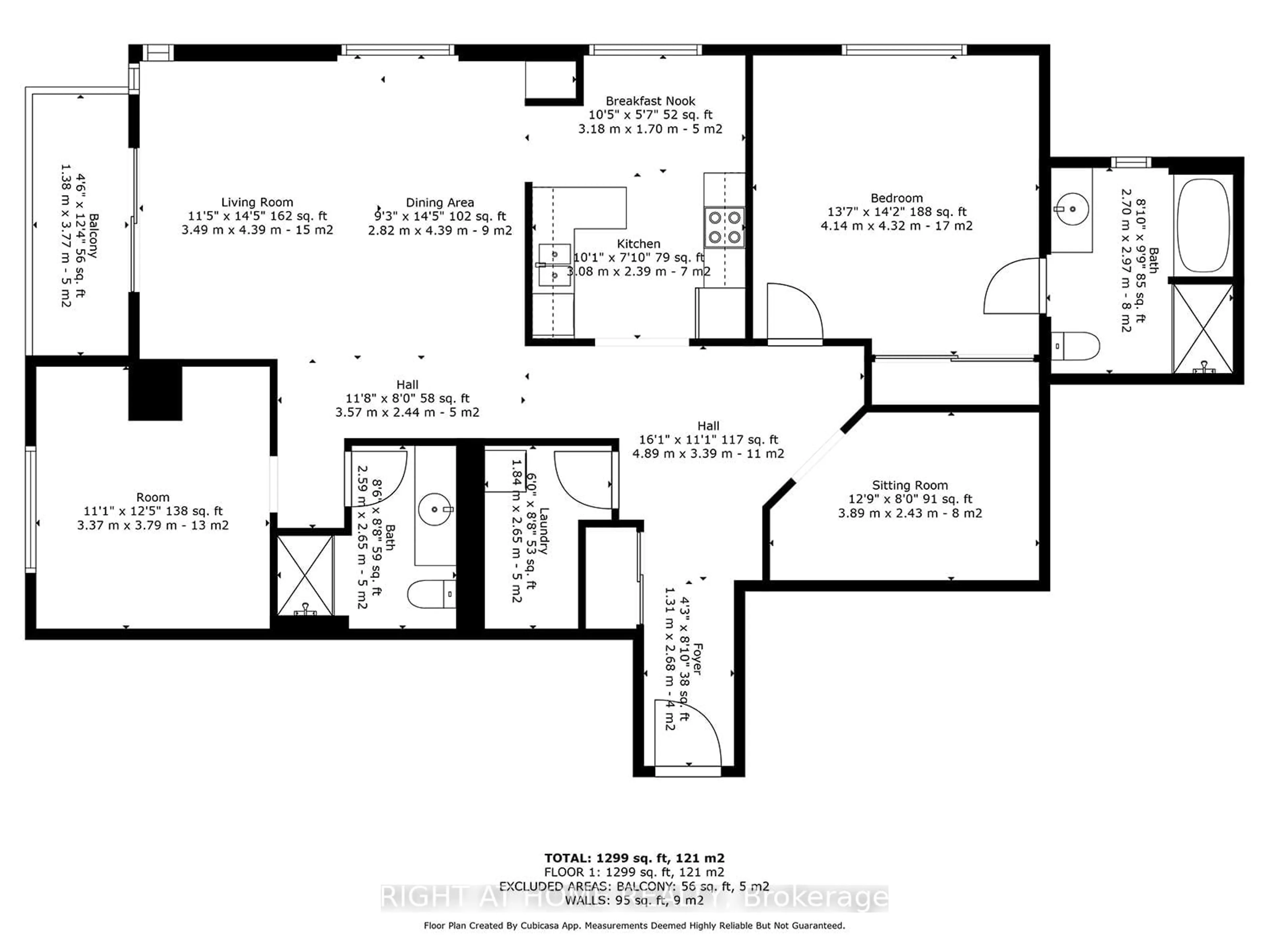 Floor plan for 100 Burloak Dr #1301, Burlington Ontario L7L 6P6
