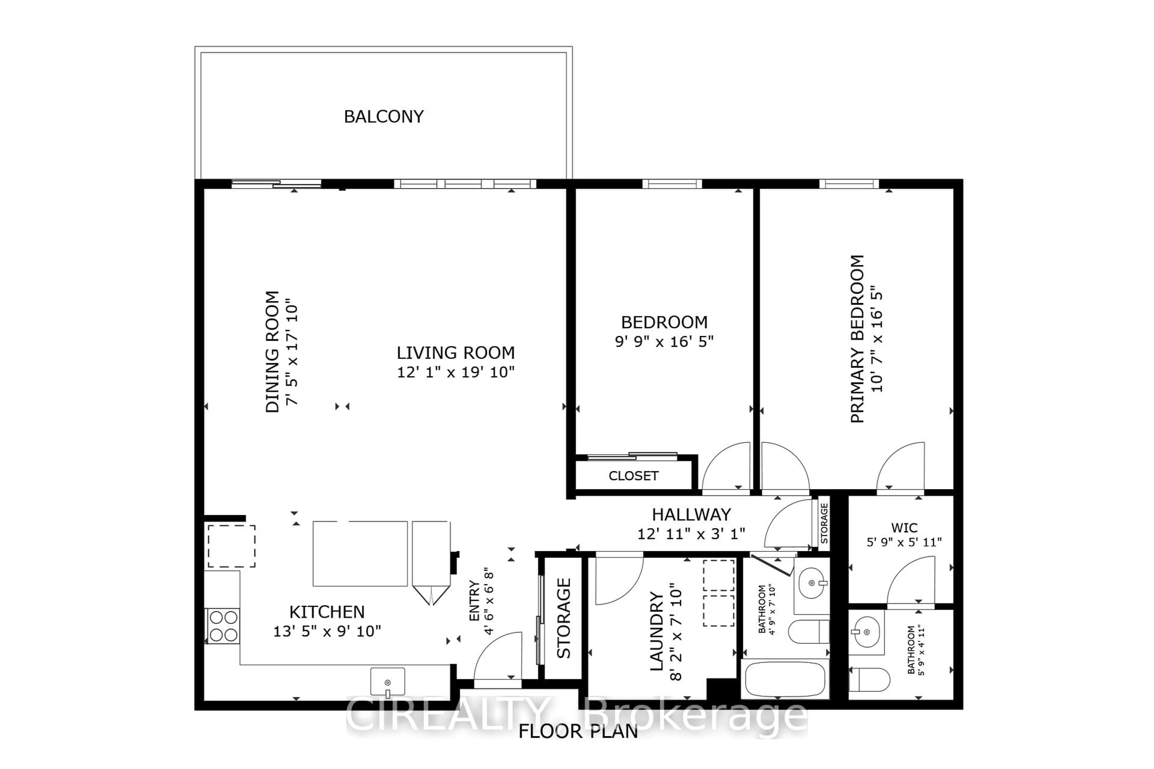 Floor plan for 511 The West Mall #709, Toronto Ontario M9C 1G5