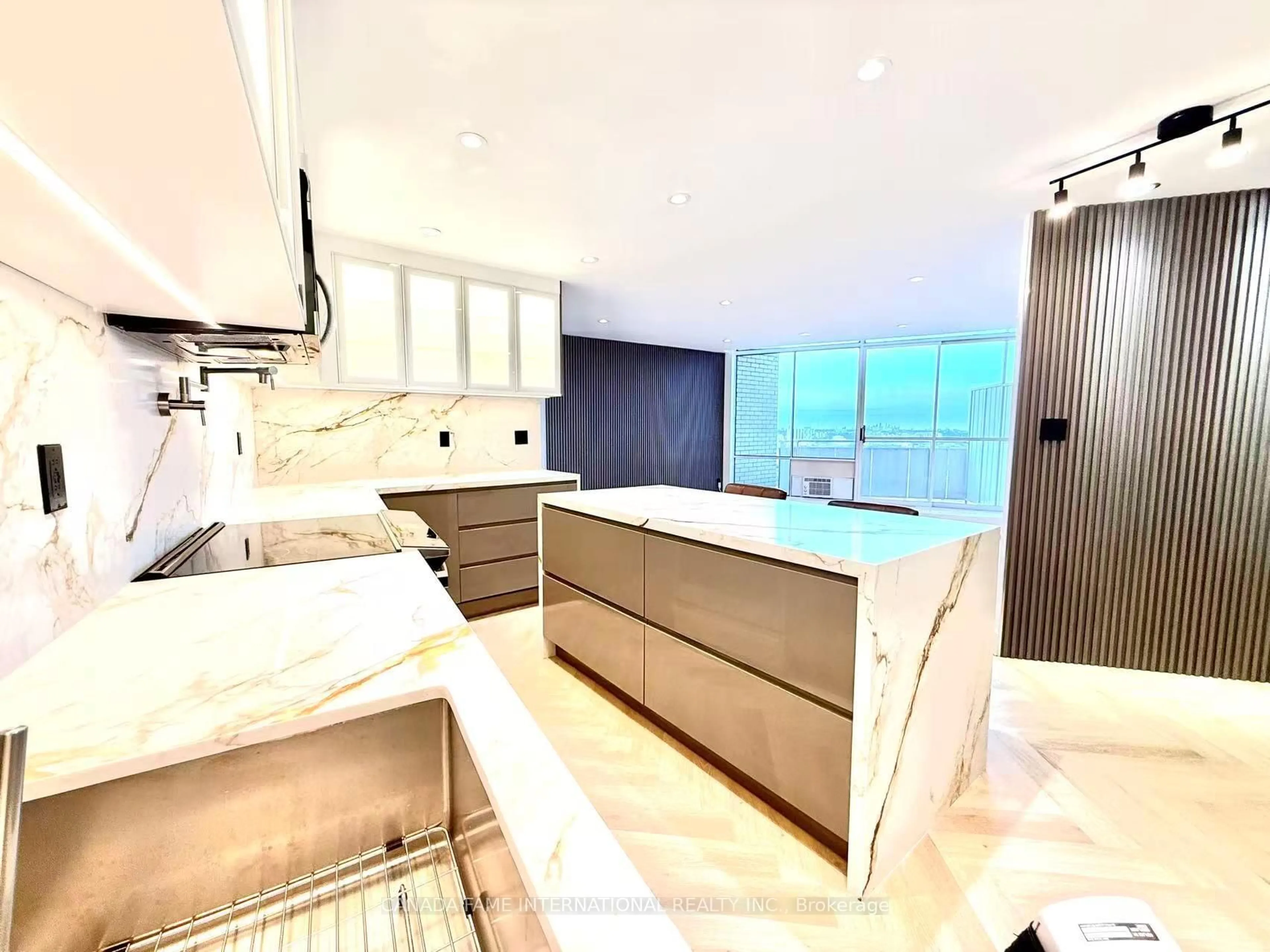 Contemporary kitchen, ceramic/tile floor for 330 Dixon Rd #ph04, Toronto Ontario M9R 1S9