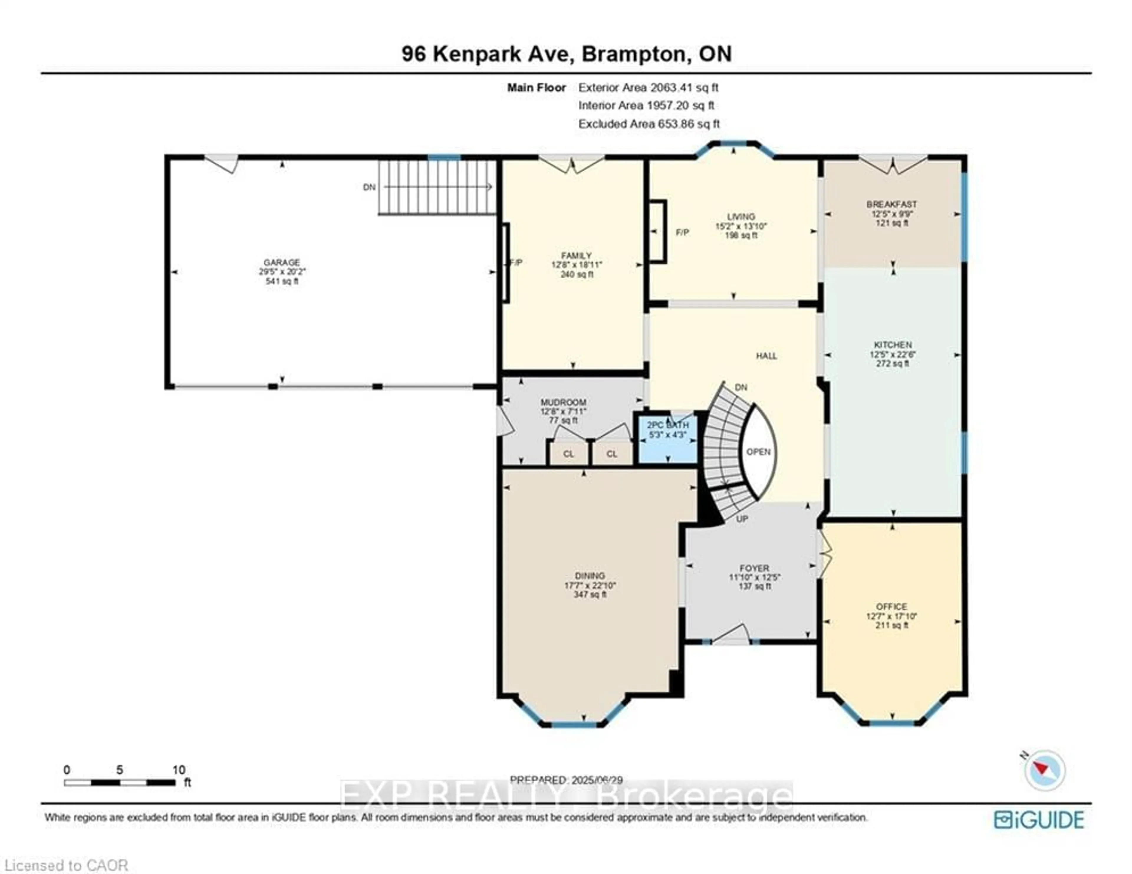 Floor plan for 96 Kenpark Ave, Brampton Ontario L6Z 3K4
