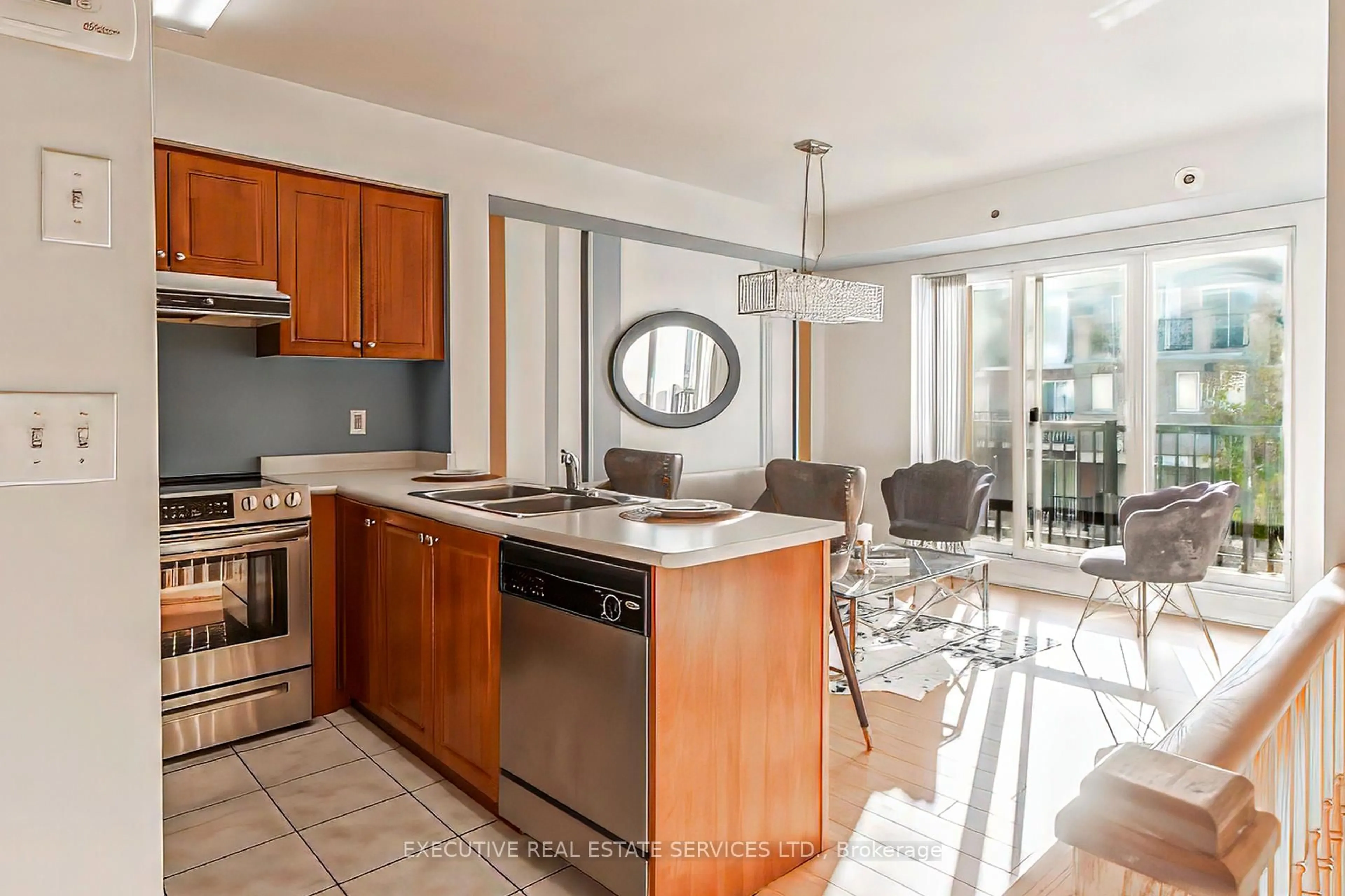 Open concept kitchen, ceramic/tile floor for 3045 Finch Ave #2101, Toronto Ontario M9M 0A5