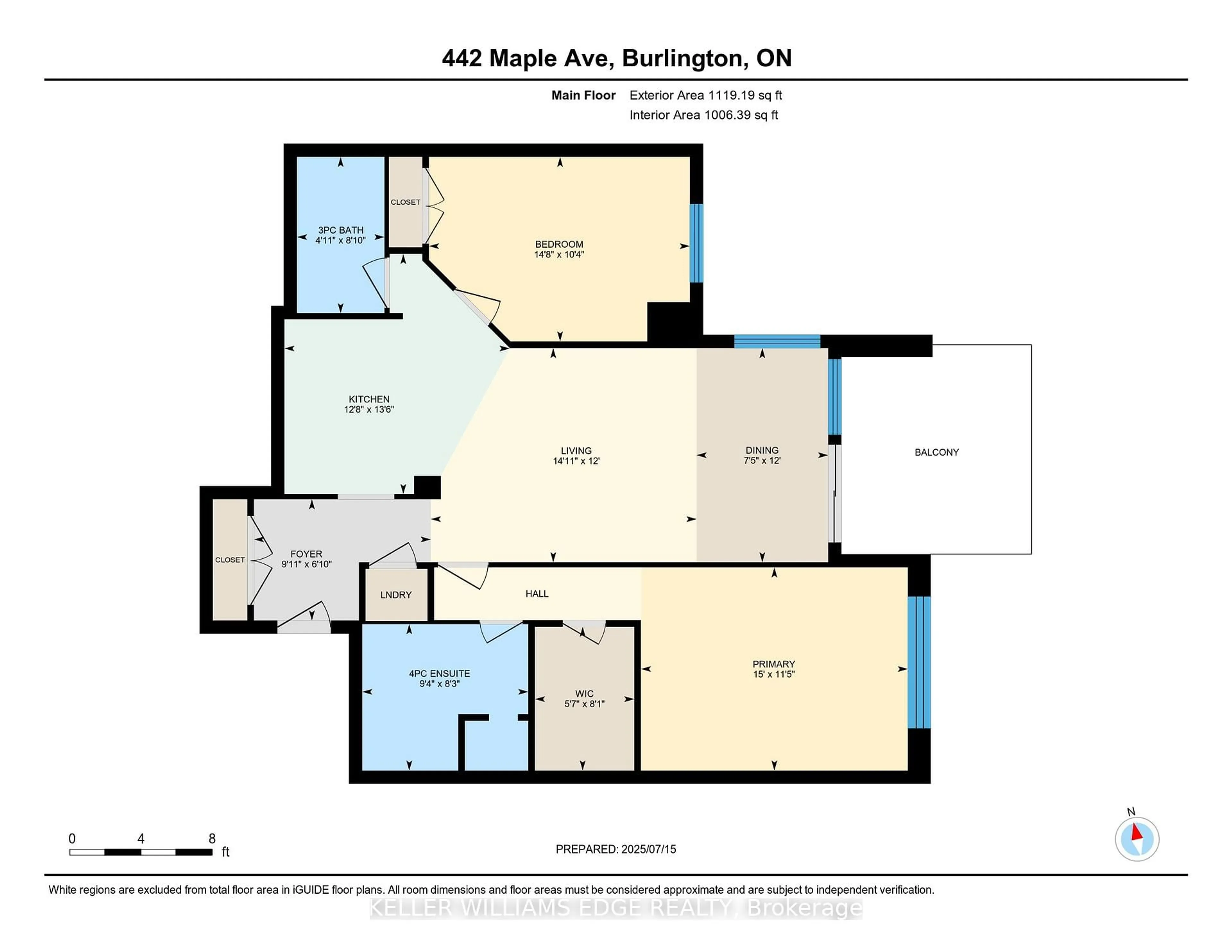 Floor plan for 442 Maple Ave #401, Burlington Ontario L7S 2L7