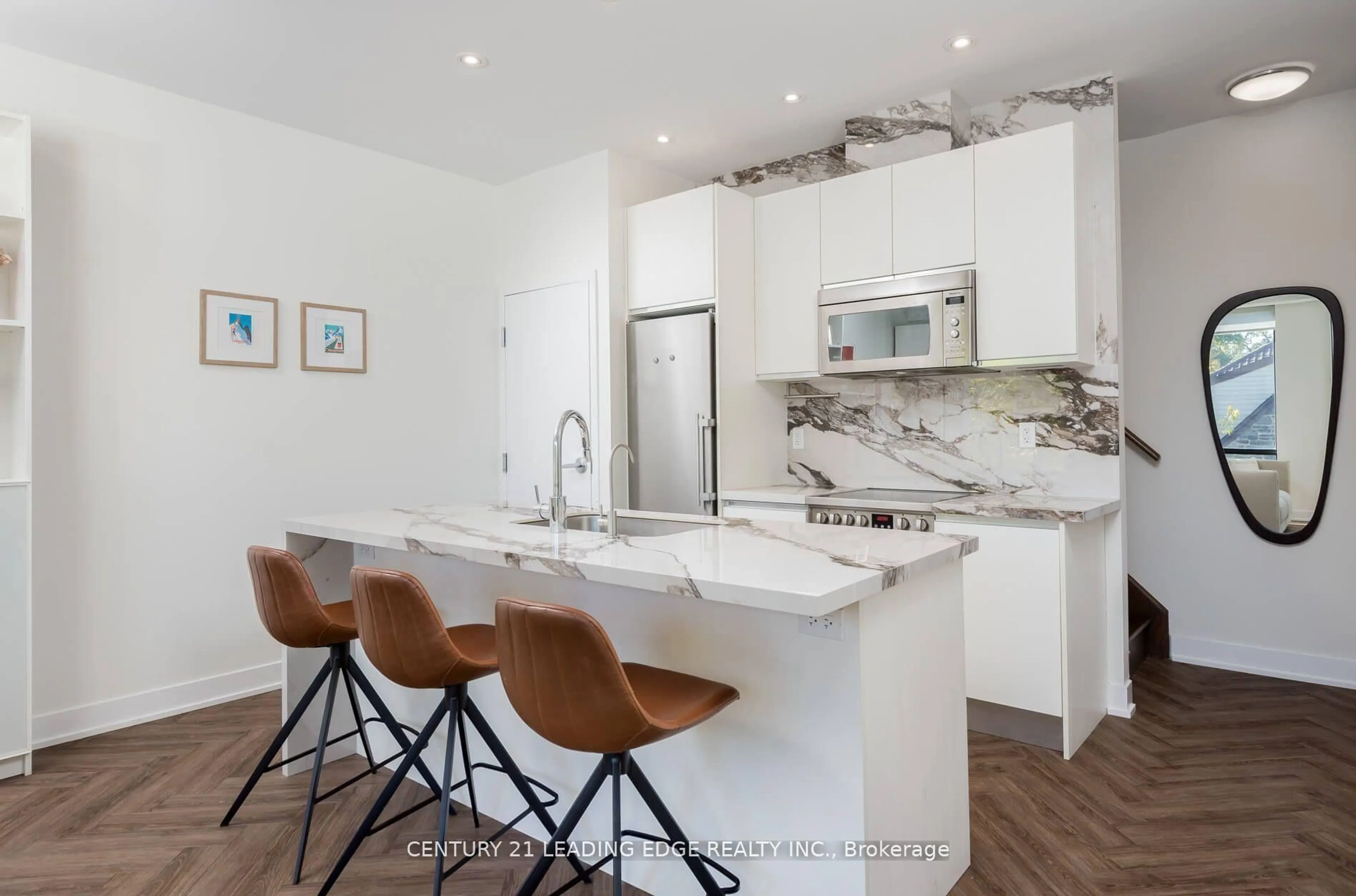 Contemporary kitchen, ceramic/tile floor for 441 Jane St #204, Toronto Ontario M6S 3Z9