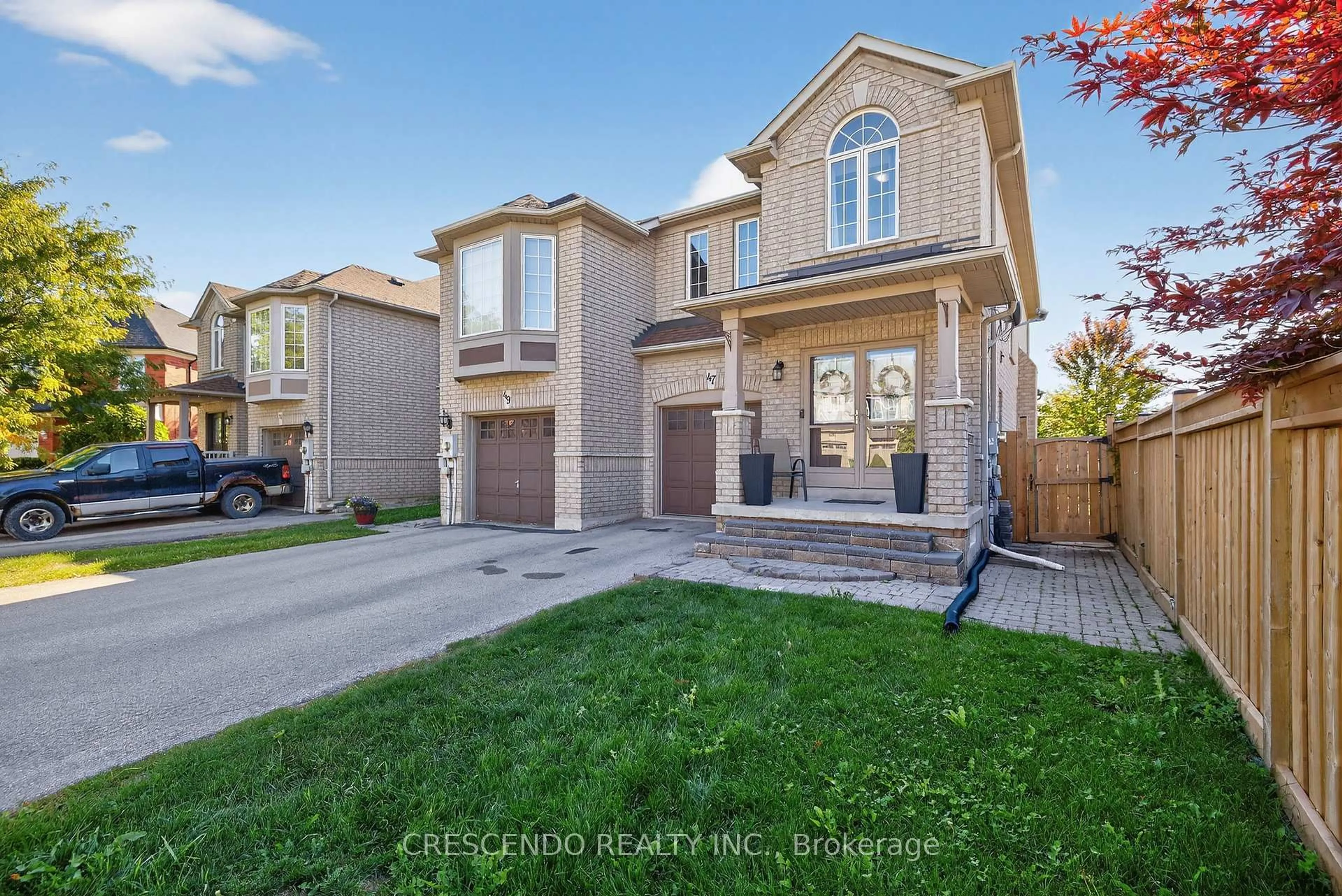 Home with brick exterior material, street for 47 Frank Johnston Rd, Caledon Ontario L7E 2L5