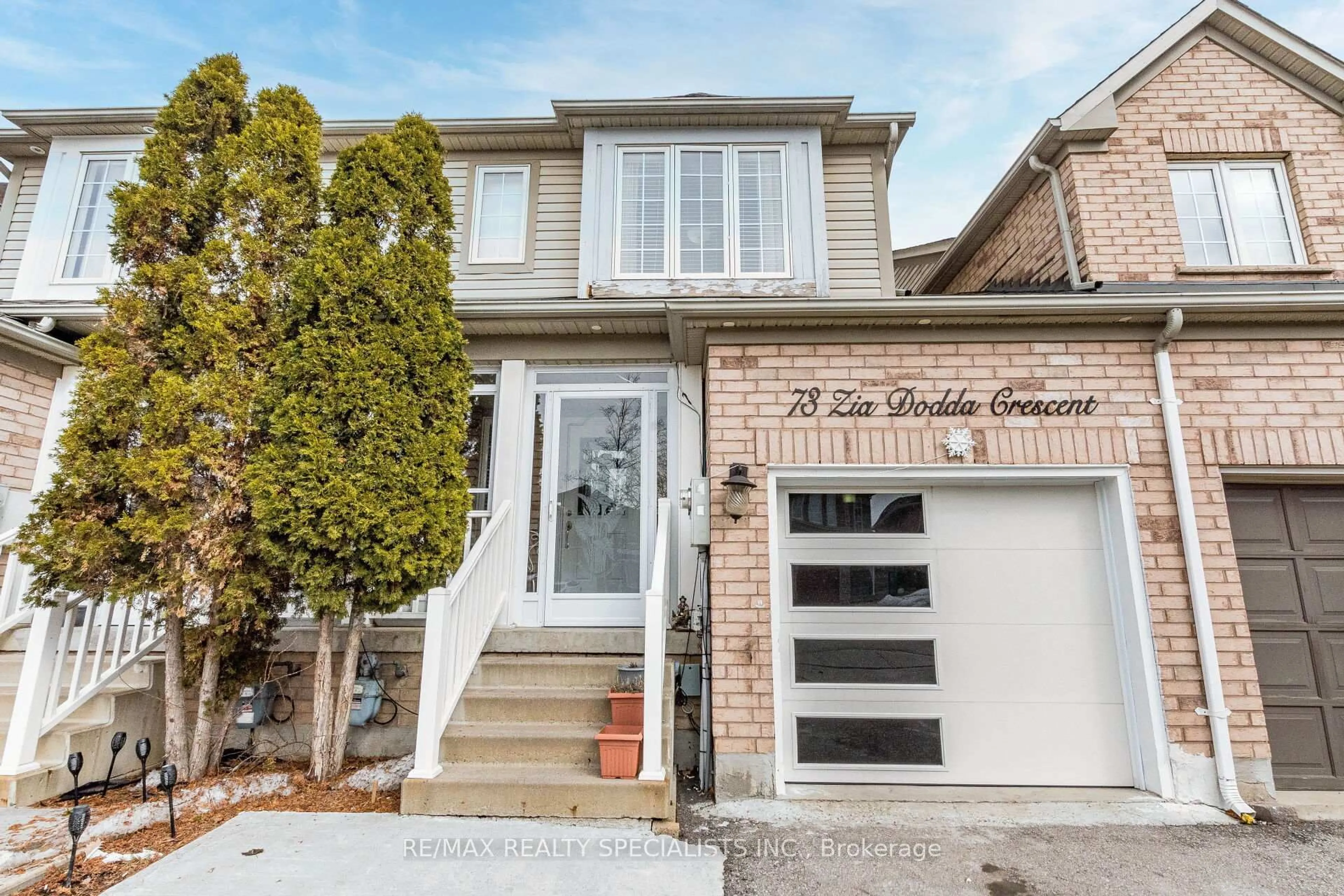 Home with brick exterior material, street for 73 Zia Dodda Cres, Brampton Ontario L6P 1J6