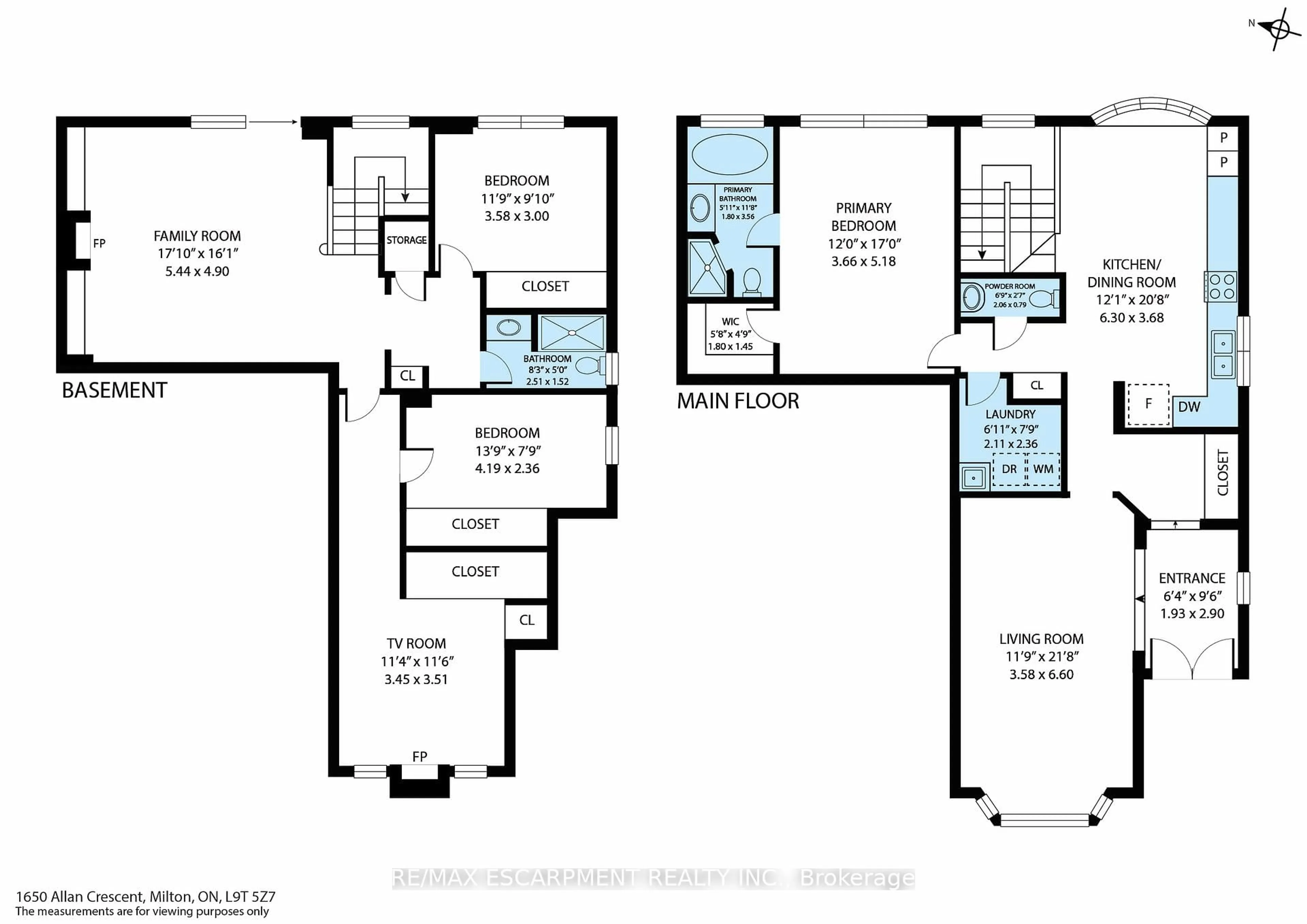 Floor plan for 1650 Allan Cres, Milton Ontario L9T 5Z7