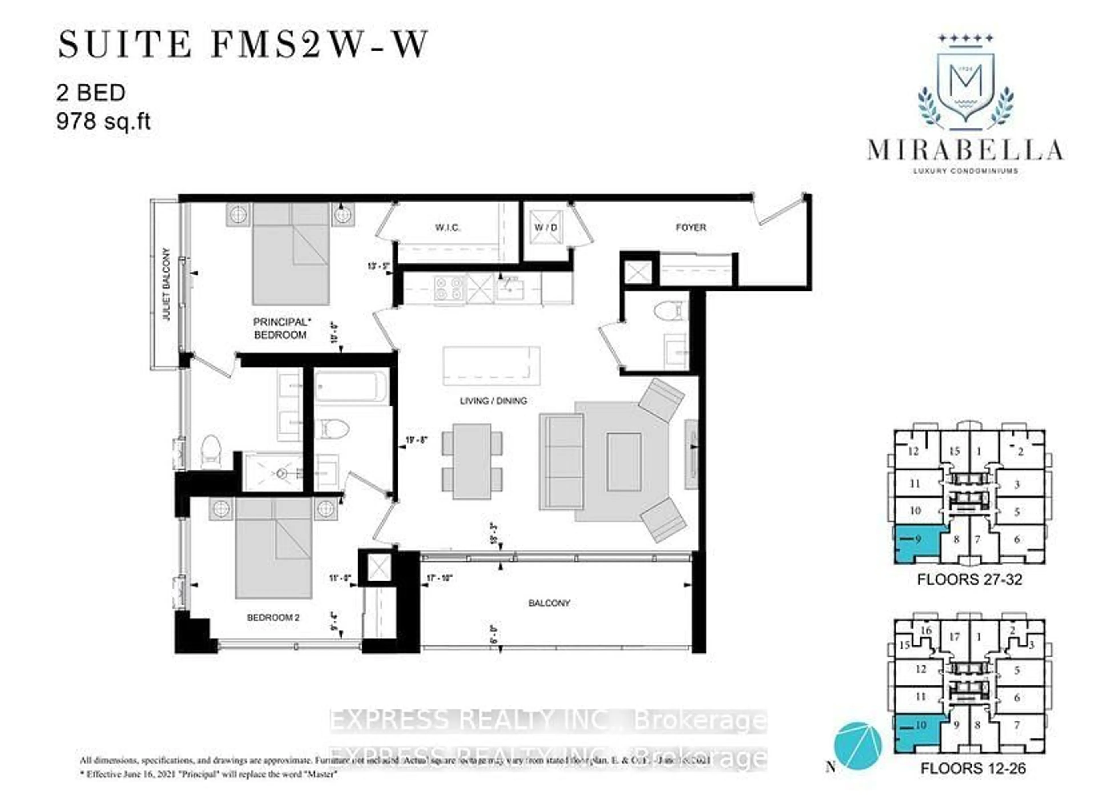 Floor plan for 1926 Lake Shore Blvd #2807, Toronto Ontario M6S 0B1