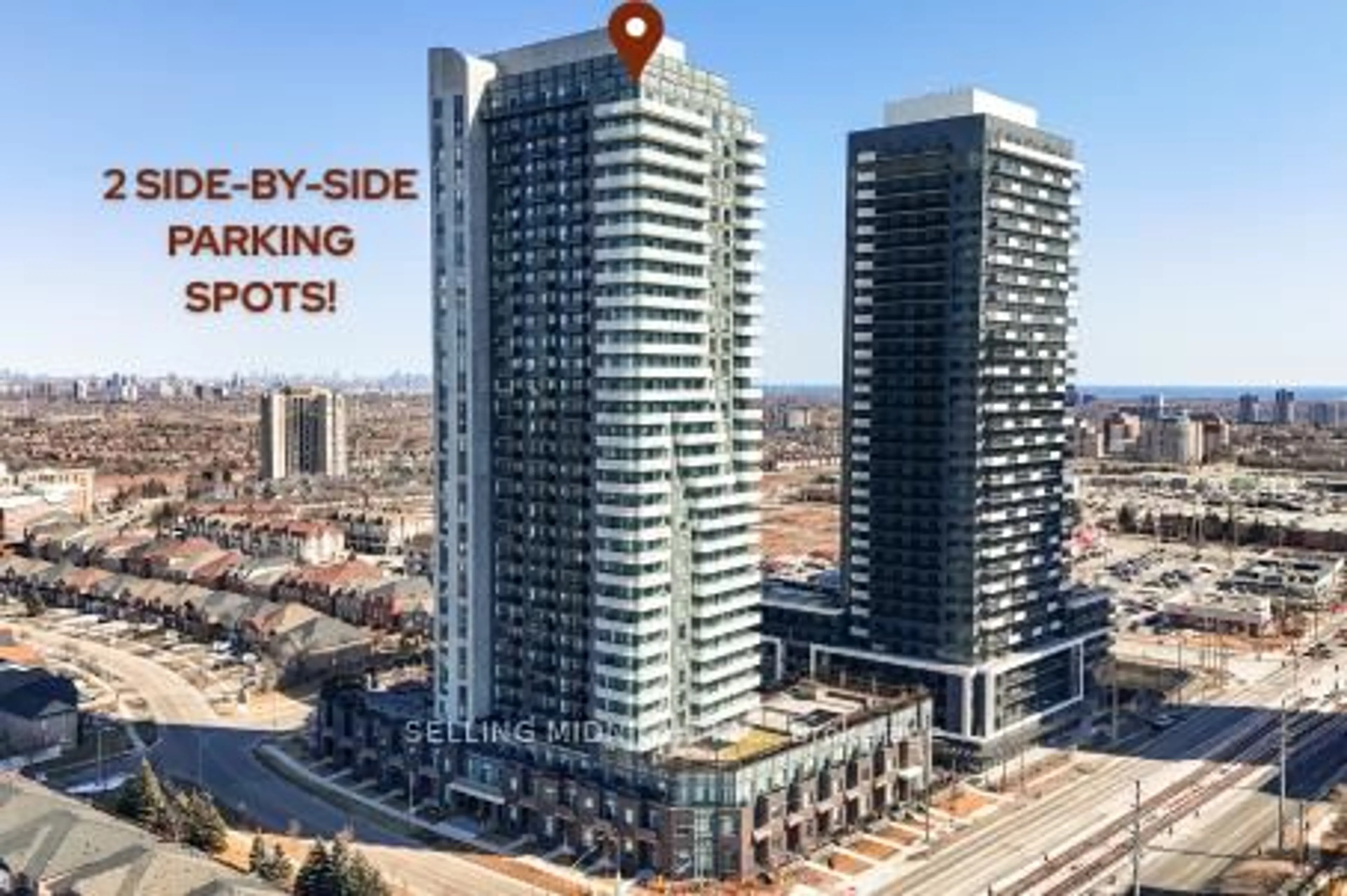 A pic from outside/outdoor area/front of a property/back of a property/a pic from drone, city buildings view from balcony for 8 Nahani Way #502, Mississauga Ontario L4Z 4J8