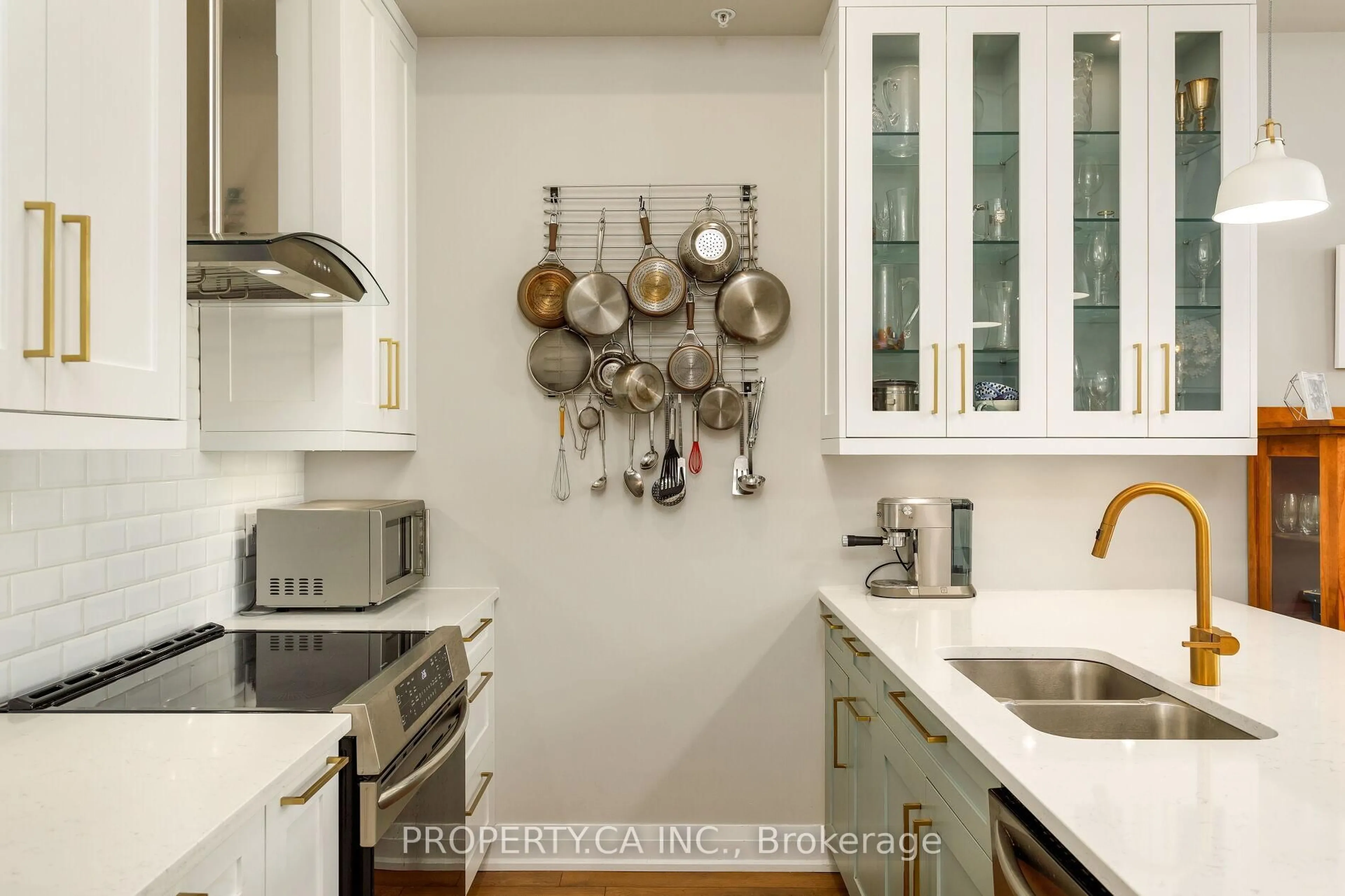 Contemporary kitchen, ceramic/tile floor for 150 Oak Park Blvd #507, Oakville Ontario L6H 0E7