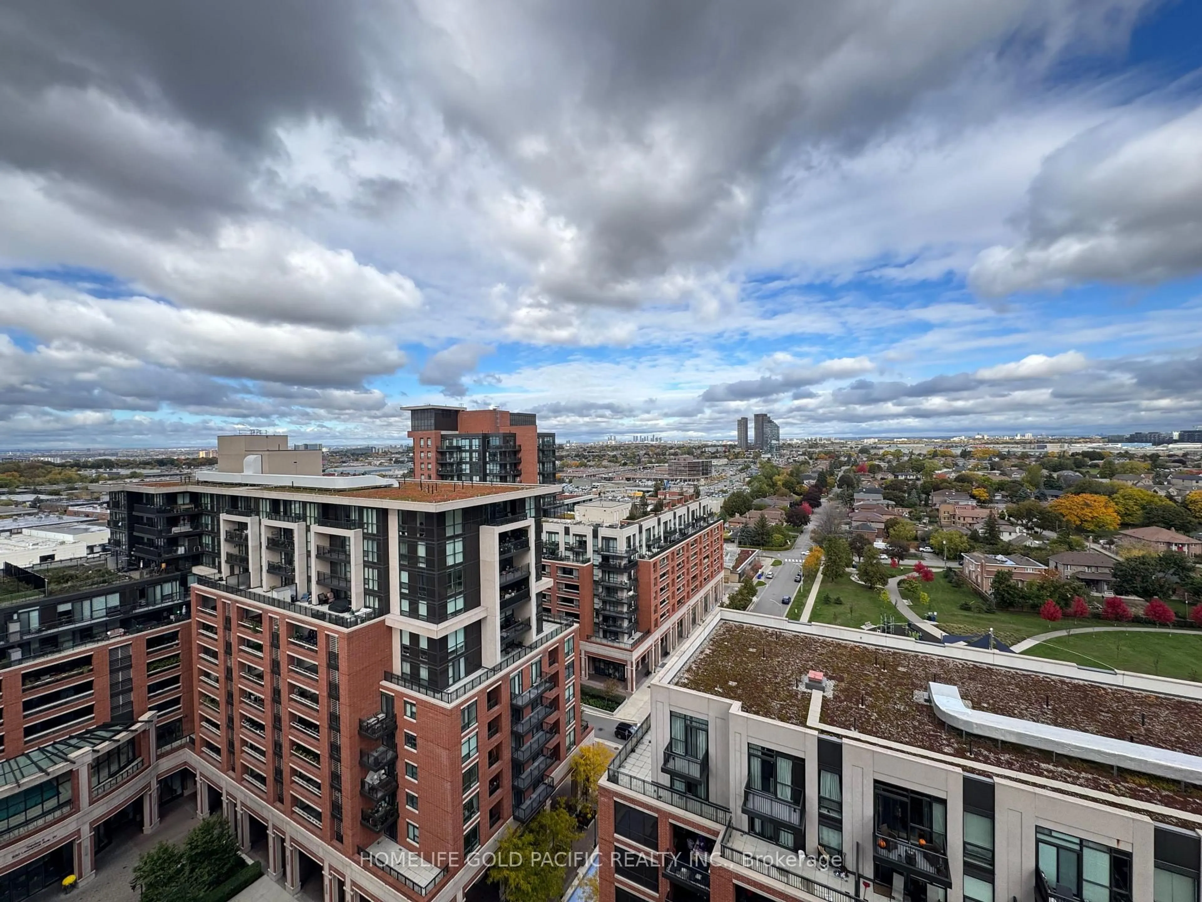 A pic from outside/outdoor area/front of a property/back of a property/a pic from drone, city buildings view from balcony for 800 Lawerence Ave #1521, Toronto Ontario M6A 0A5