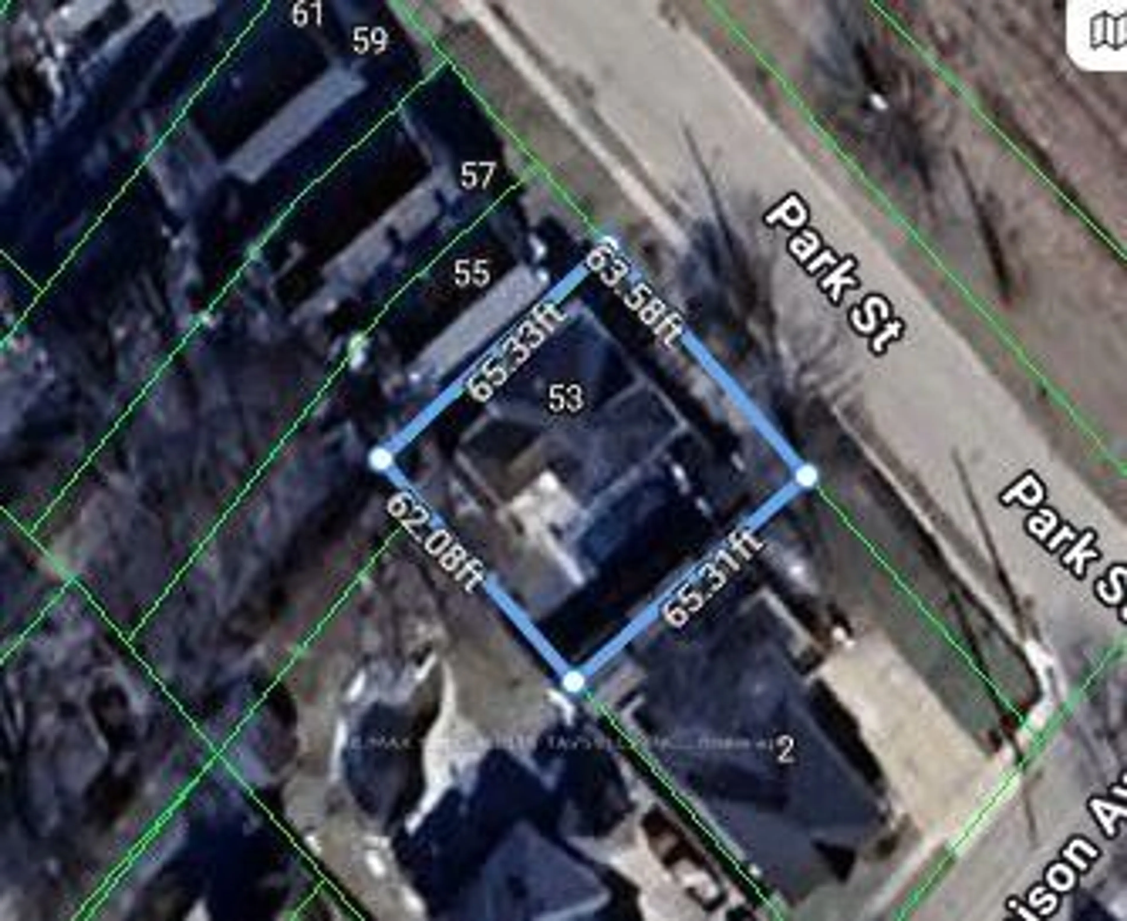 A pic from outside/outdoor area/front of a property/back of a property/a pic from drone, street for 53 Park St, Brampton Ontario L6X 1V1
