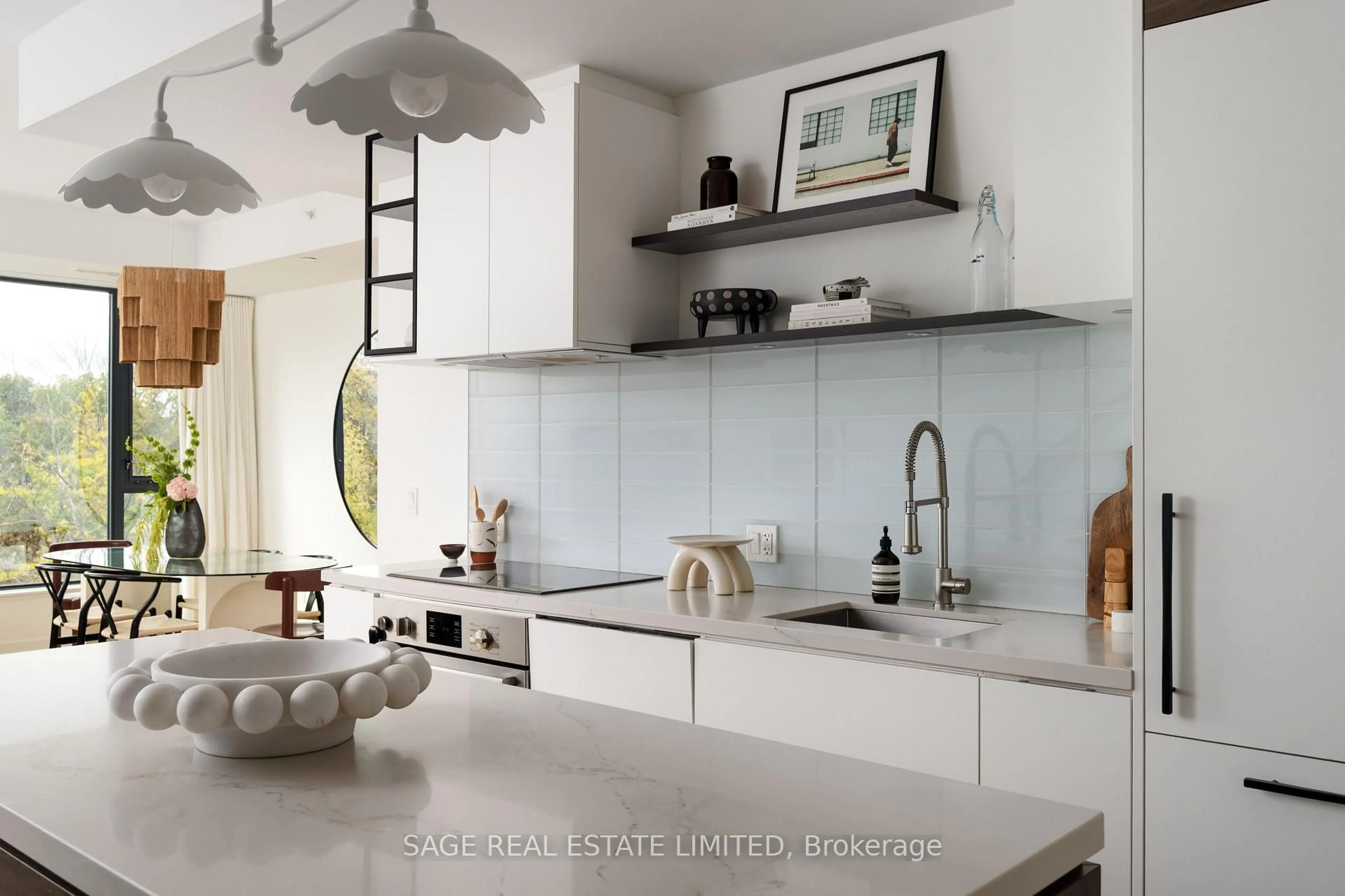 Contemporary kitchen, ceramic/tile floor for 35 Wabash Ave #321, Toronto Ontario M6R 0A9