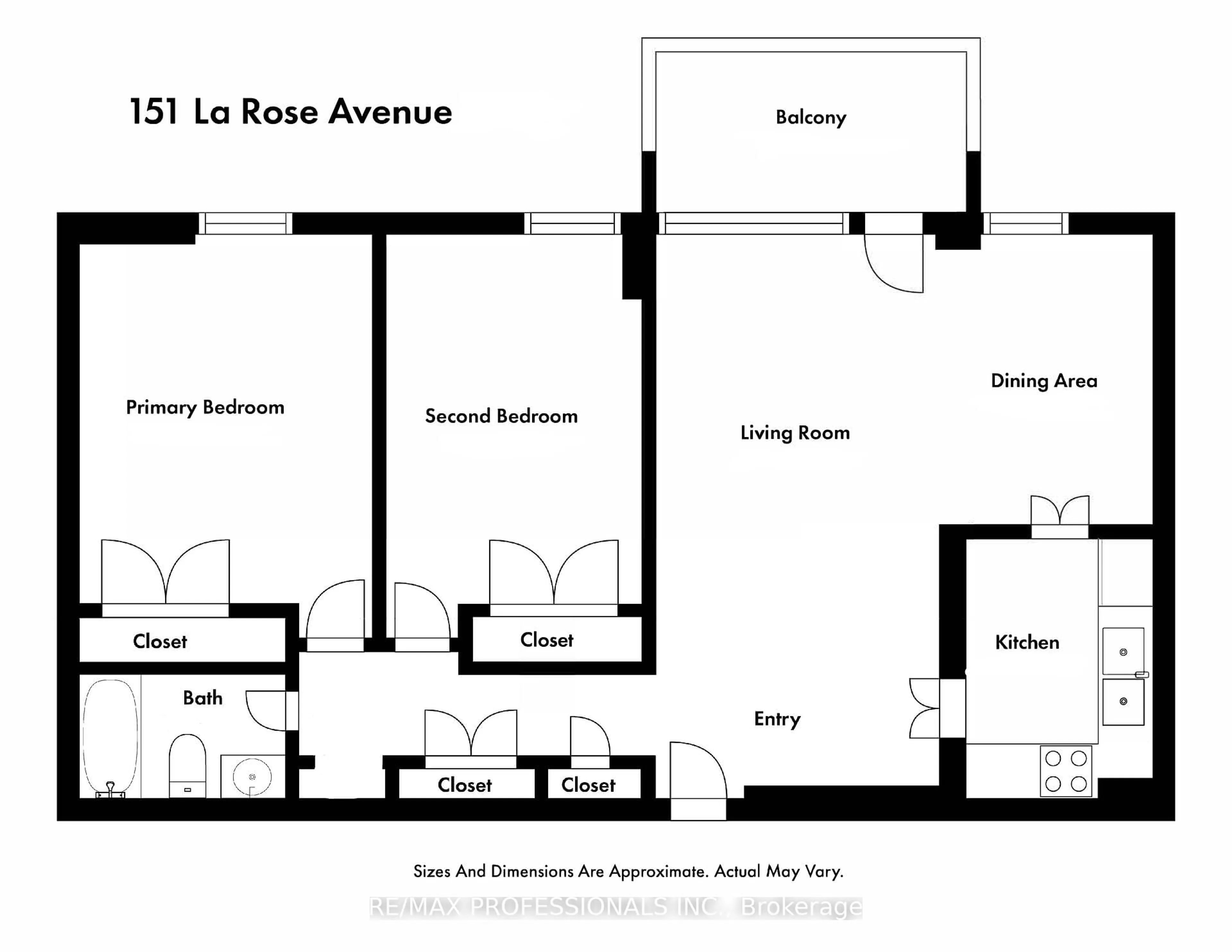 Floor plan for 151 La Rose Ave #907, Toronto Ontario M9P 1B3