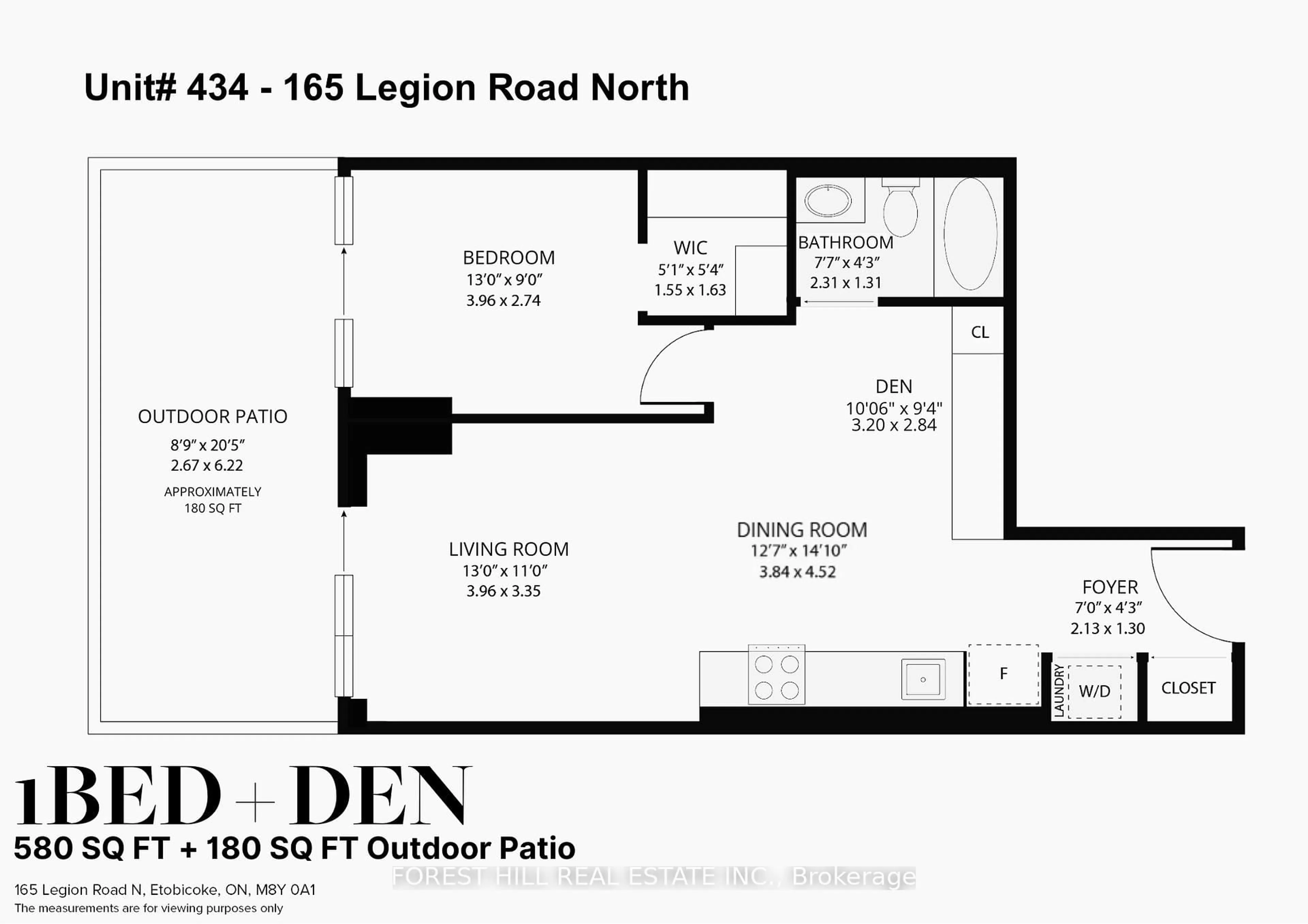 Floor plan for 165 Legion Rd #434, Toronto Ontario M8Y 0A1