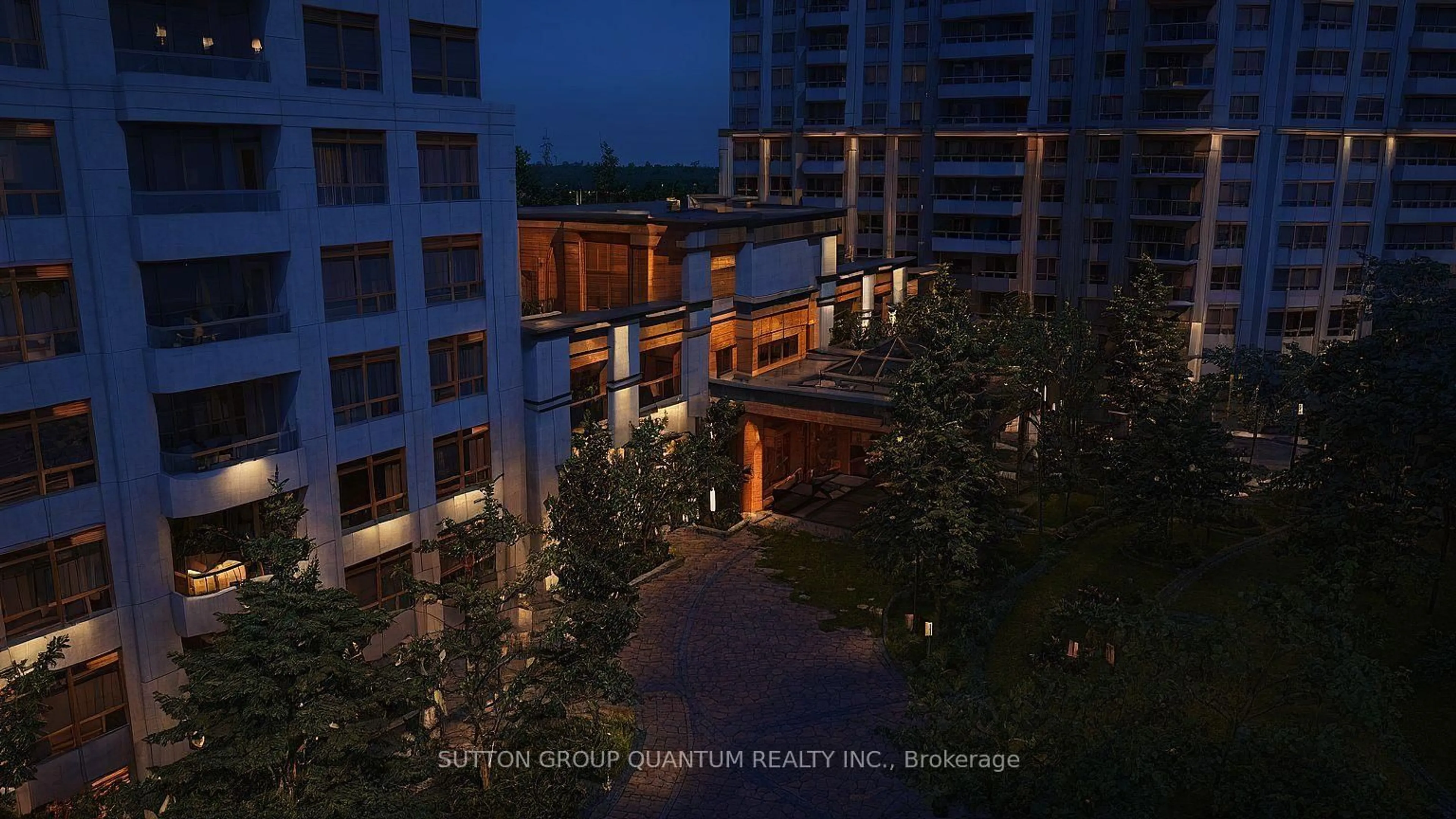 Patio, city buildings view from balcony for 25 Kingsbridge Garden Circ #716, Mississauga Ontario L5R 4B1