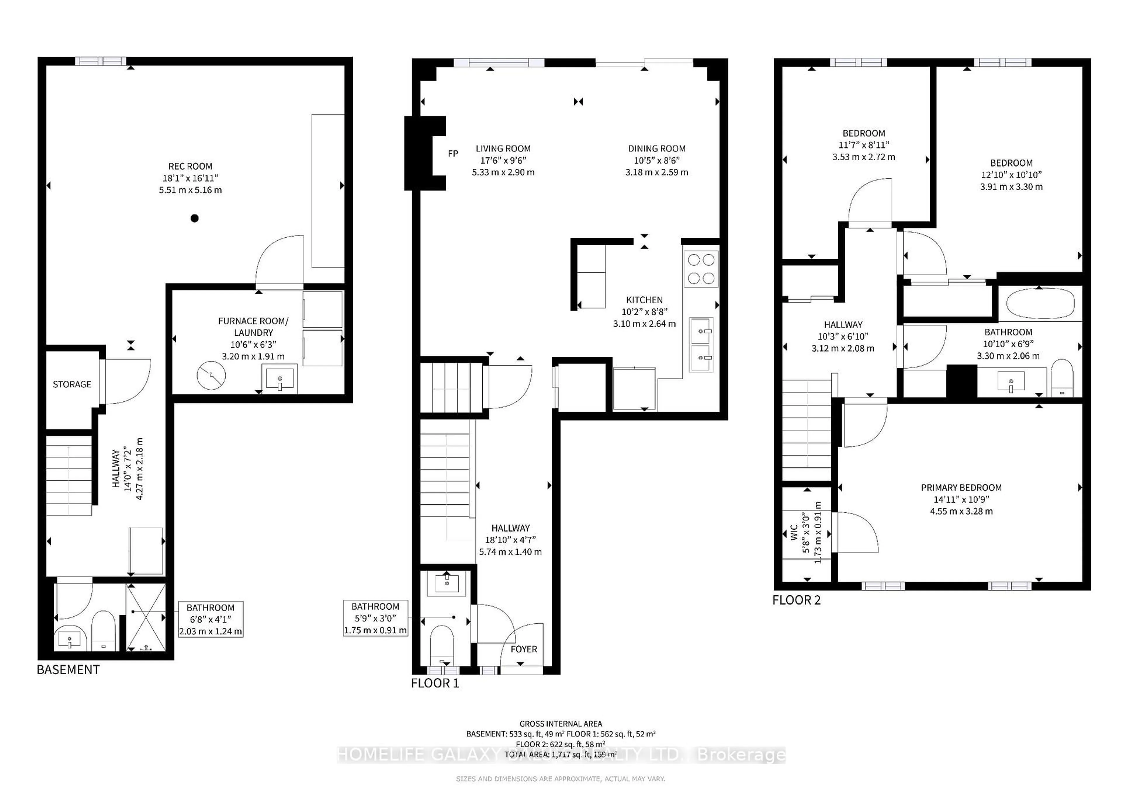 Floor plan for 830 Stainton Dr #65, Mississauga Ontario L5C 2Z3