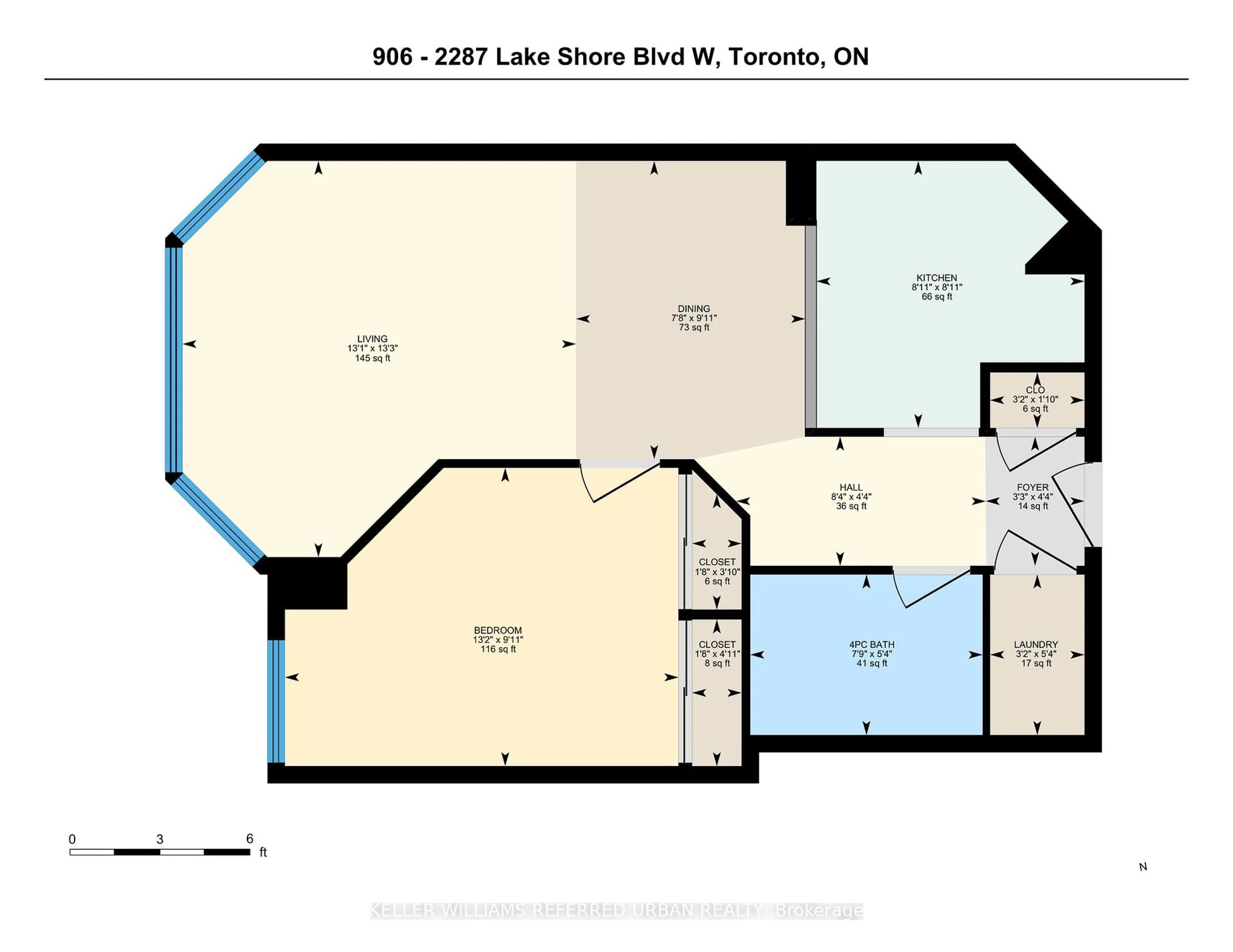 Floor plan for 2287 Lake Shore Blvd #906, Toronto Ontario M8V 3Y1