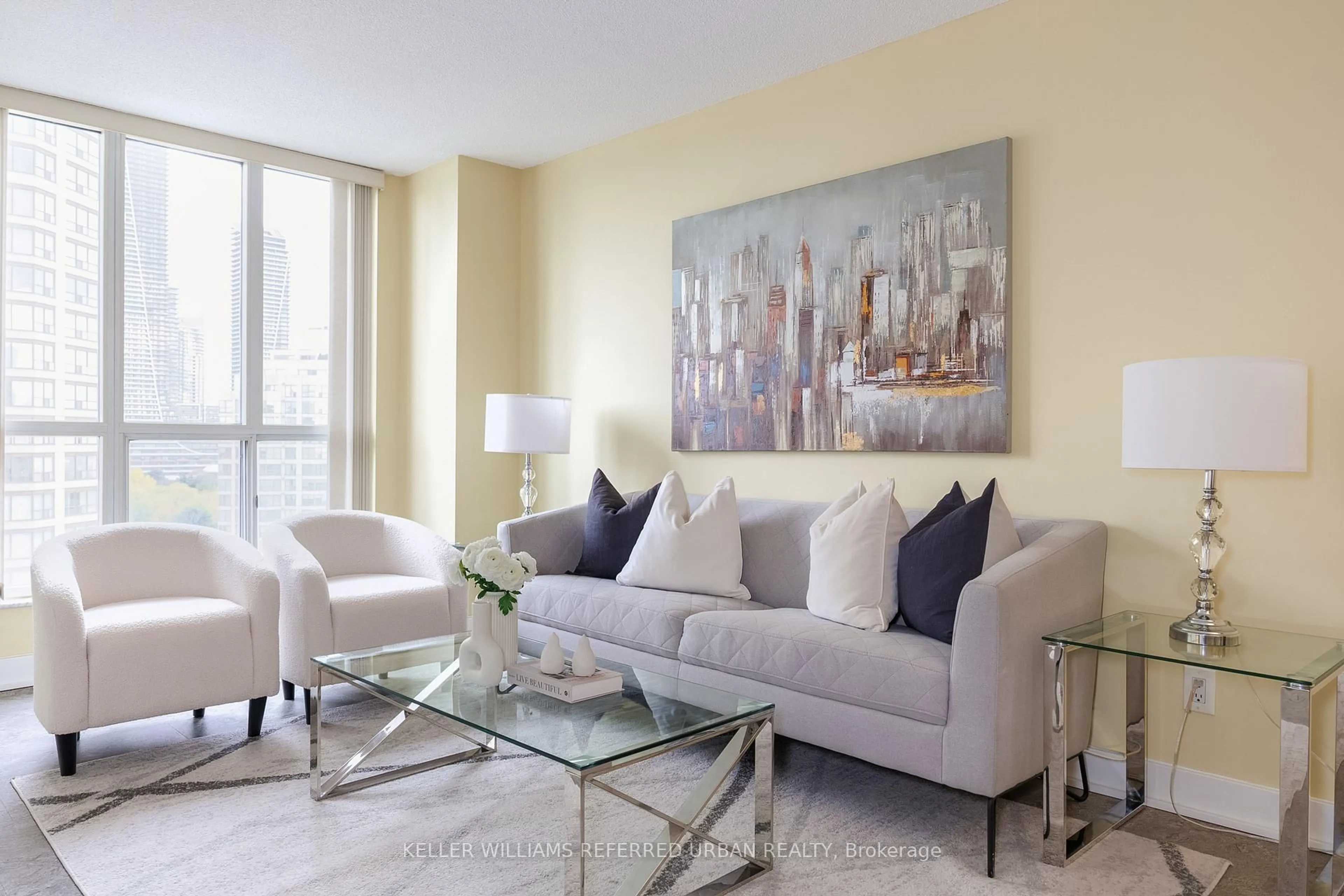 Living room with furniture, unknown for 2287 Lake Shore Blvd #906, Toronto Ontario M8V 3Y1