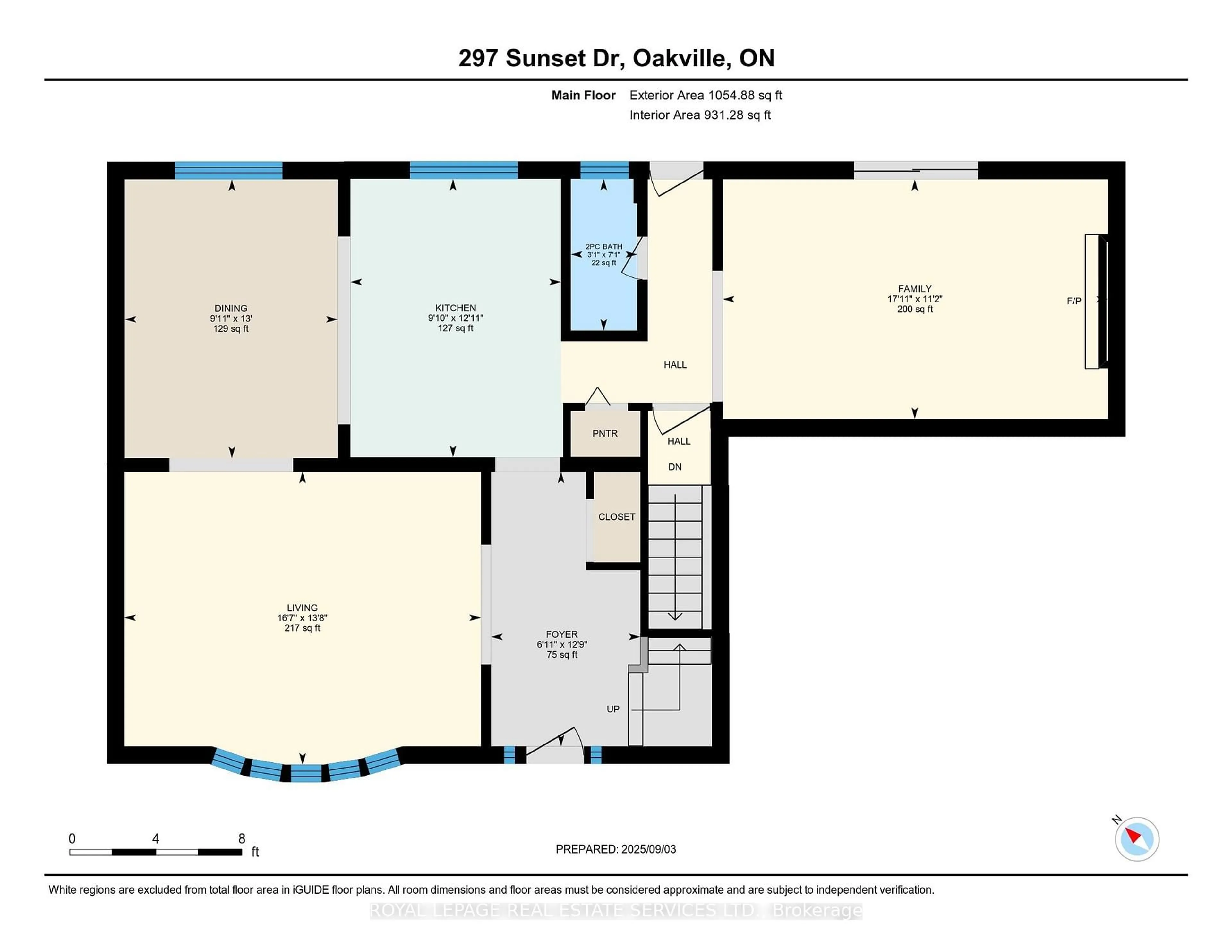 Floor plan for 297 Sunset Dr, Oakville Ontario L6L 3M5