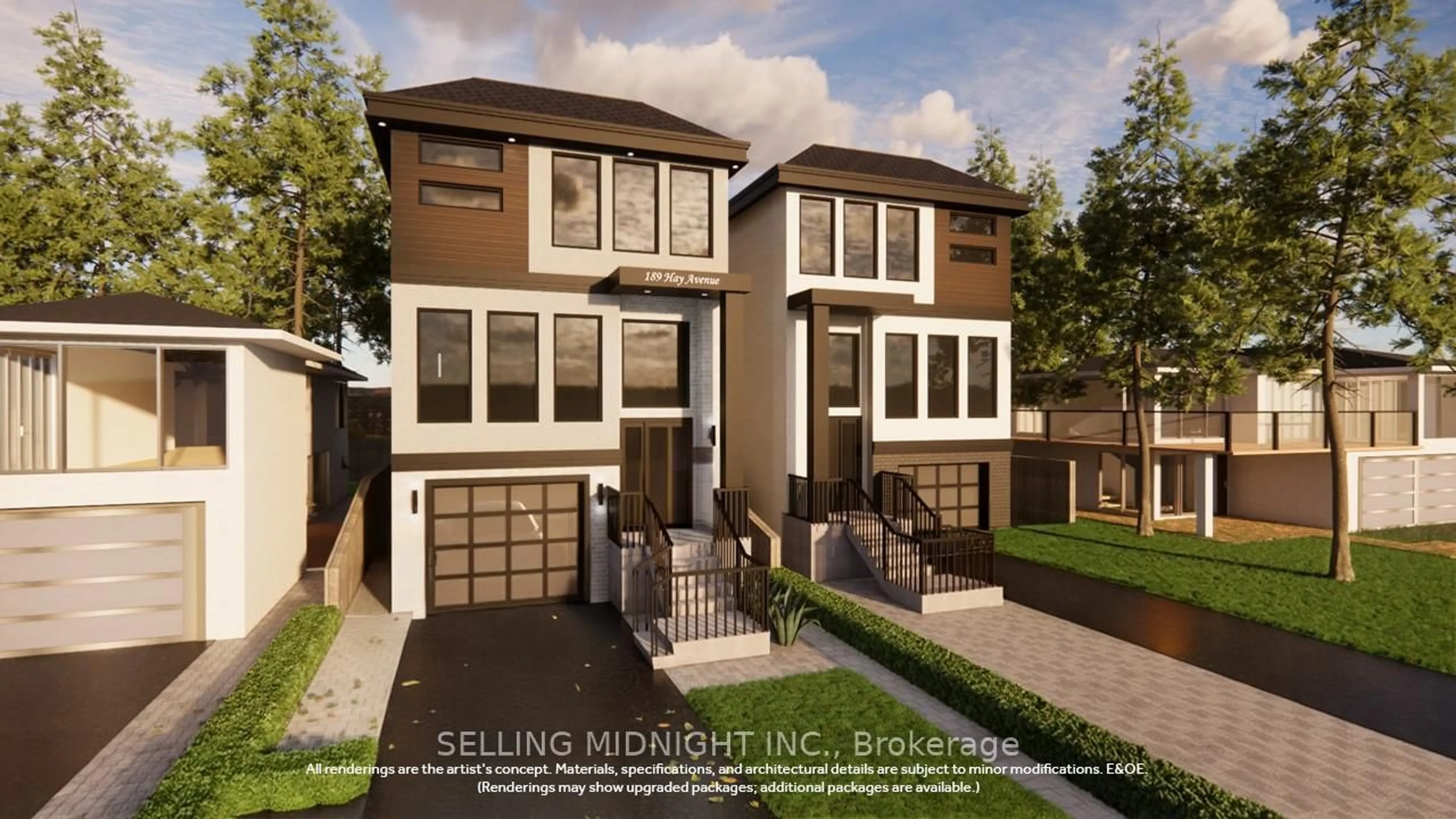 Home with brick exterior material, street for 189 Hay Ave #2, Toronto Ontario M8Z 1G3