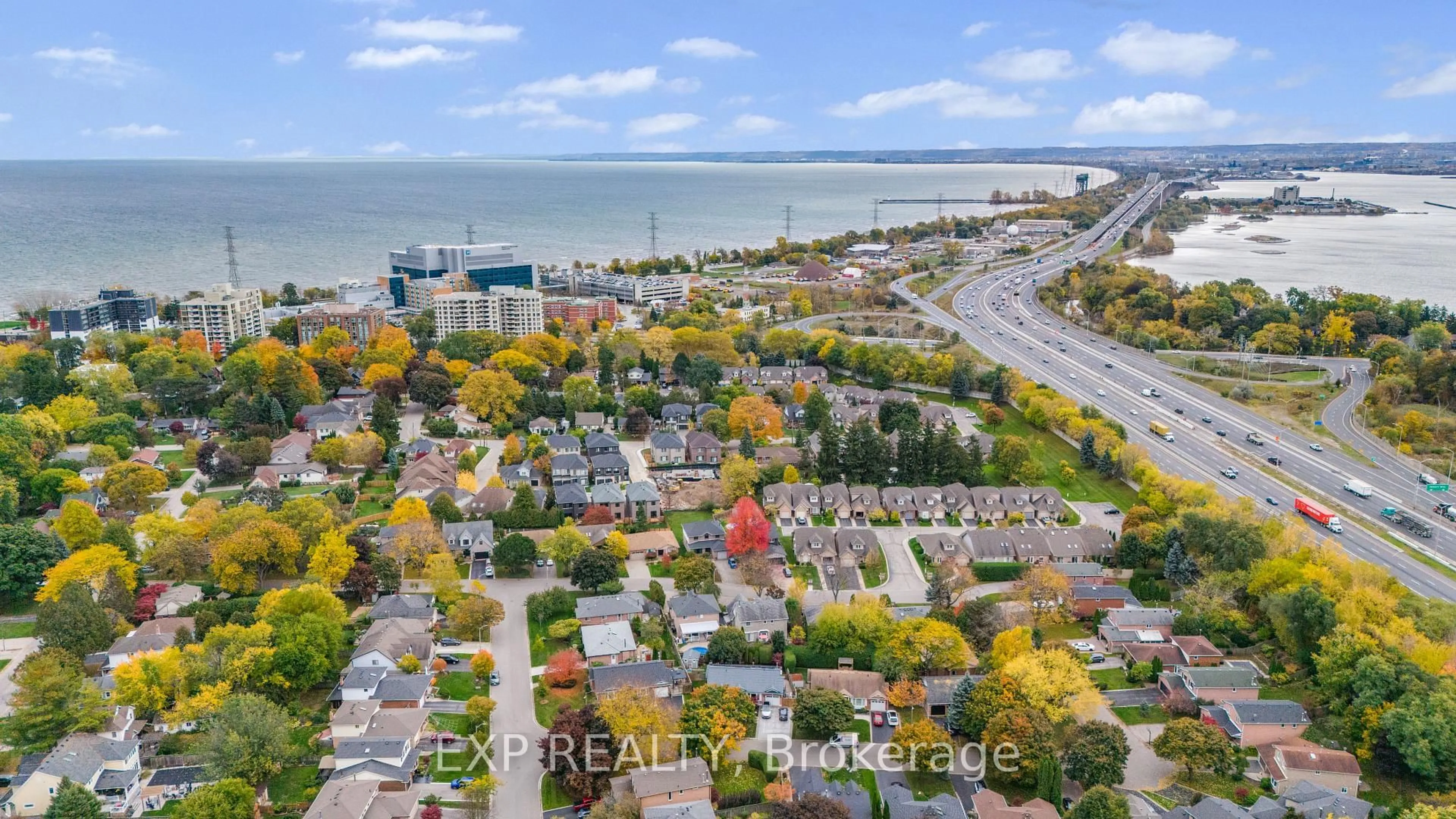 A pic from outside/outdoor area/front of a property/back of a property/a pic from drone, water/lake/river/ocean view for 1177 Bellview St, Burlington Ontario L7S 1C6