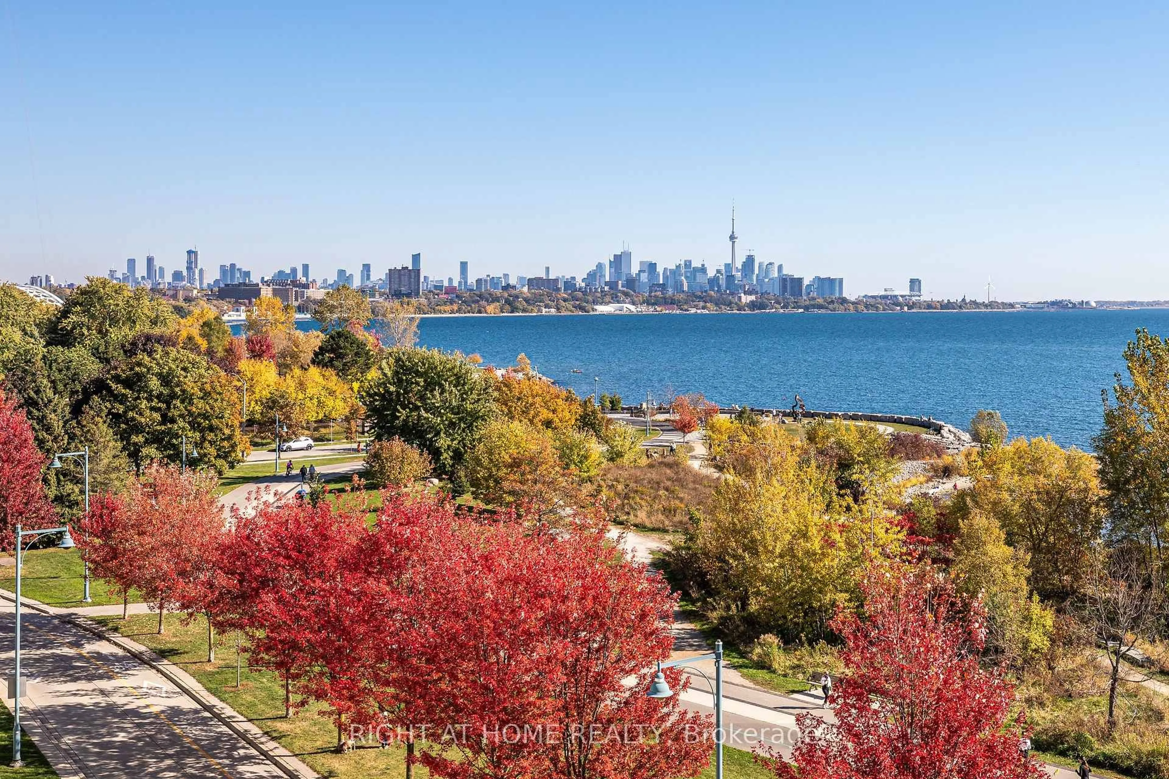 A pic from outside/outdoor area/front of a property/back of a property/a pic from drone, water/lake/river/ocean view for 5 Marine Parade Dr #605, Toronto Ontario M8V 4B4