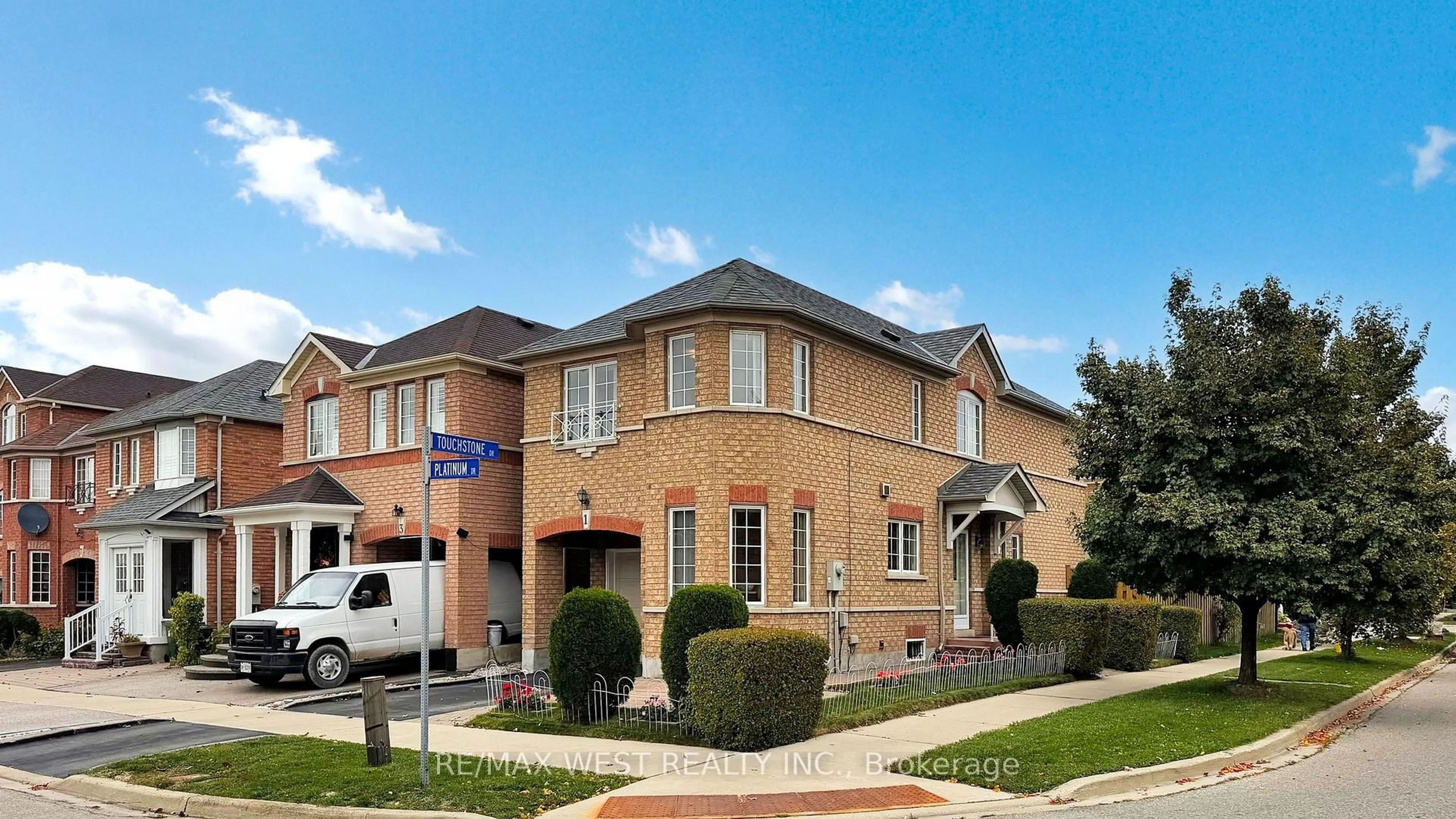 Home with brick exterior material, street for 1 Platinum Dr, Toronto Ontario M6M 5K1