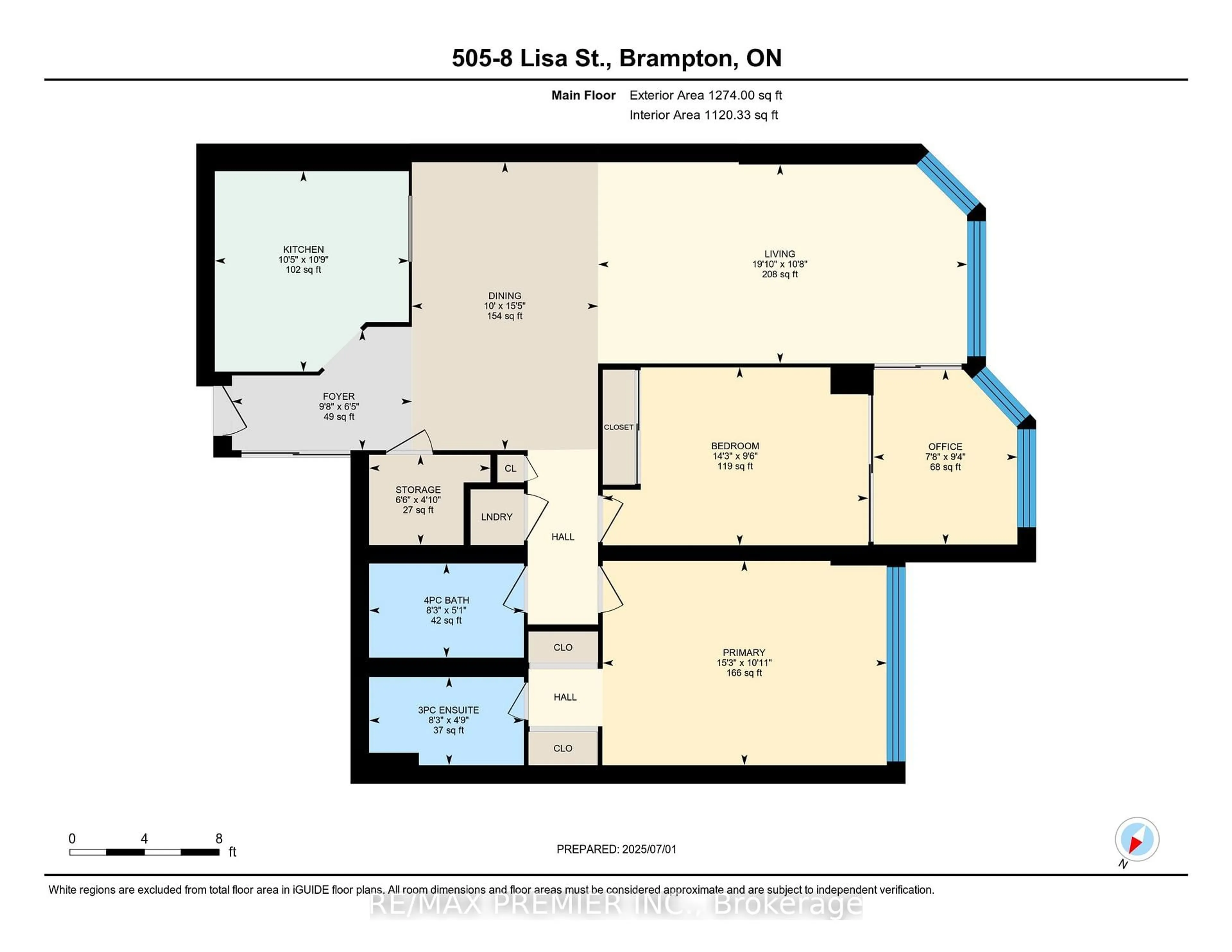 Floor plan for 8 Lisa St #505, Brampton Ontario L6T 4S6