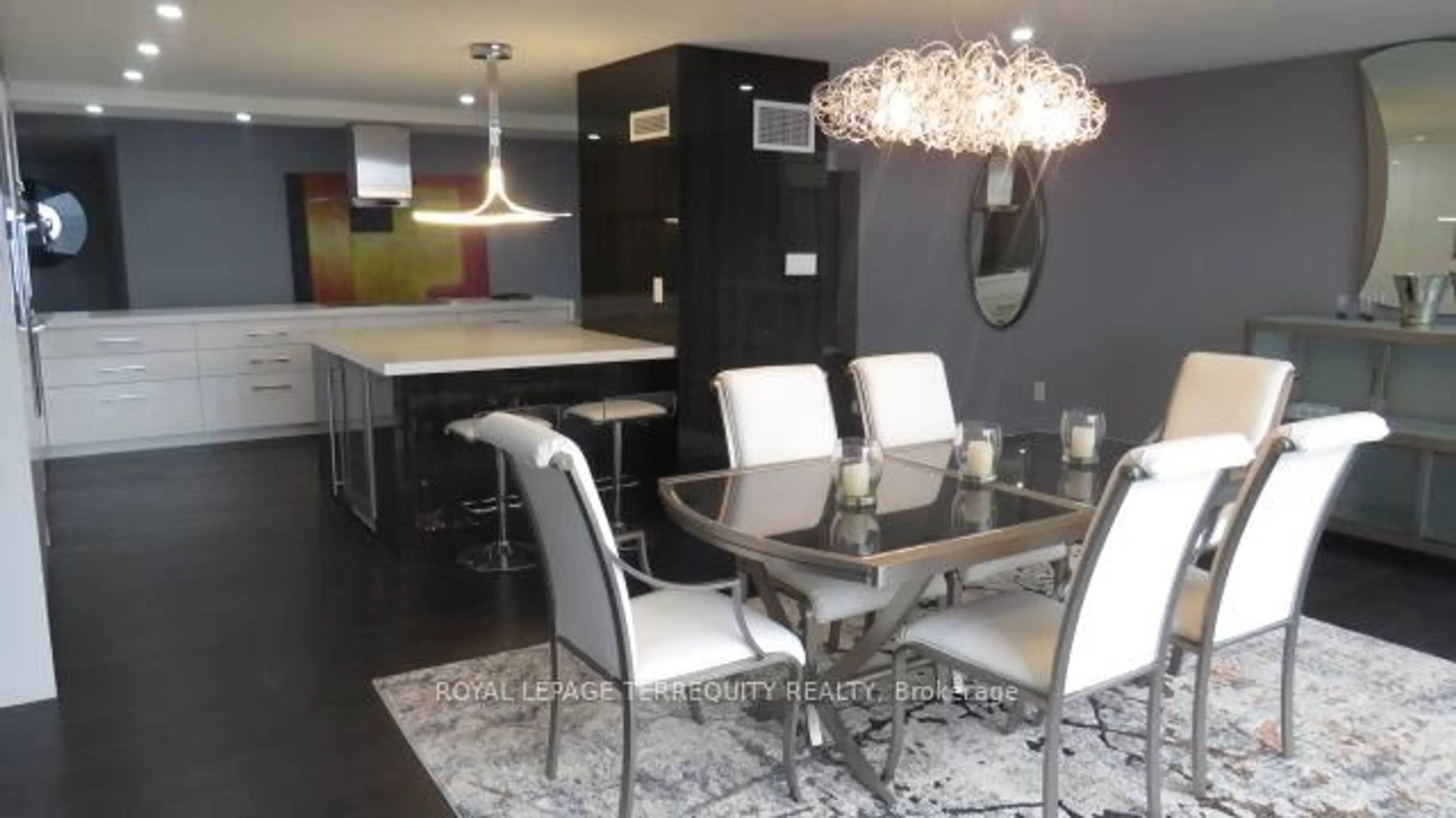 Dining room, wood/laminate floor for 2045 Lake Shore Blvd #3305, Toronto Ontario M8V 2Z6