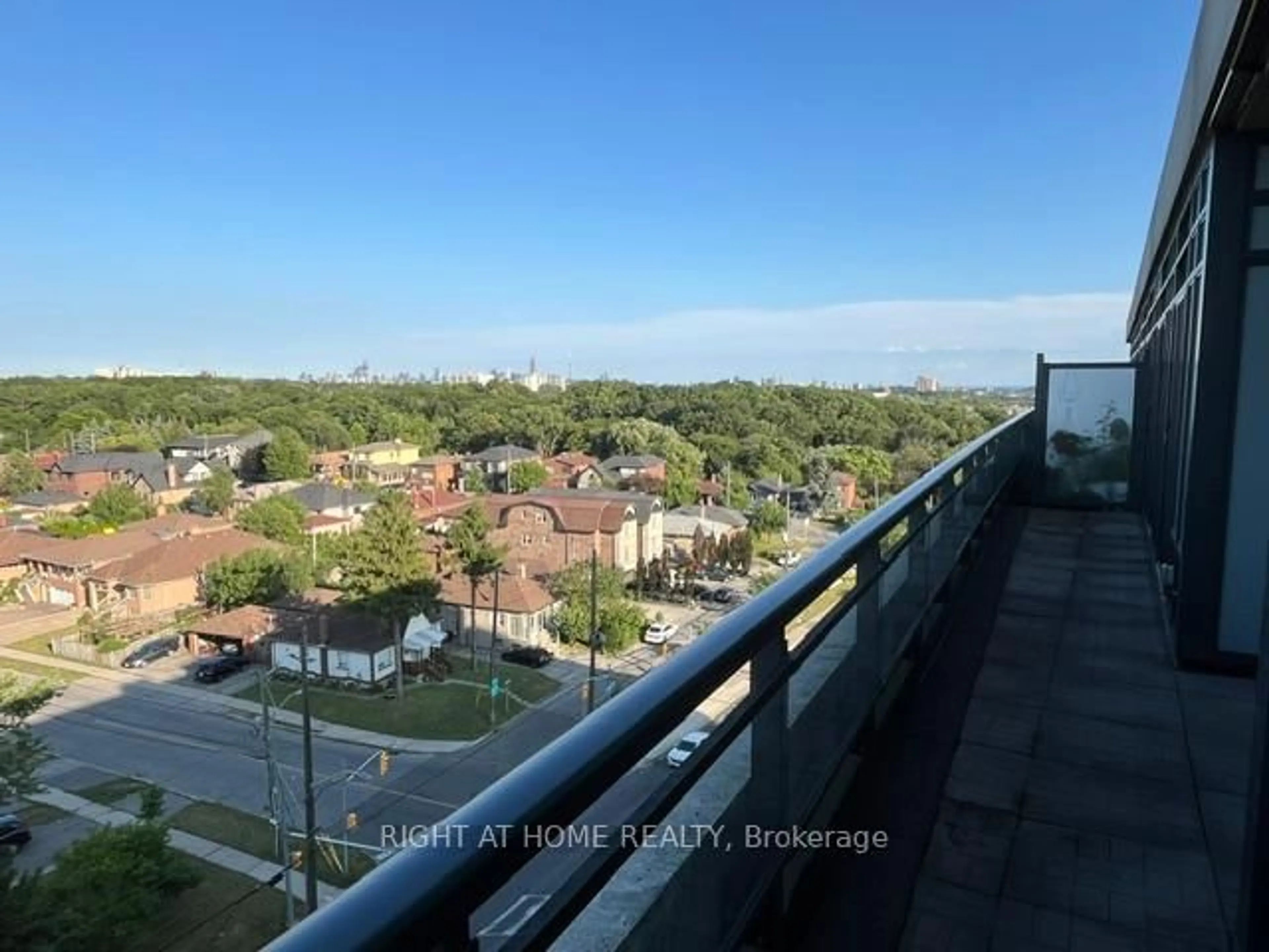 Balcony in the apartment, city buildings view from balcony for 2522 Keele St #803, Toronto Ontario M6L 0A2