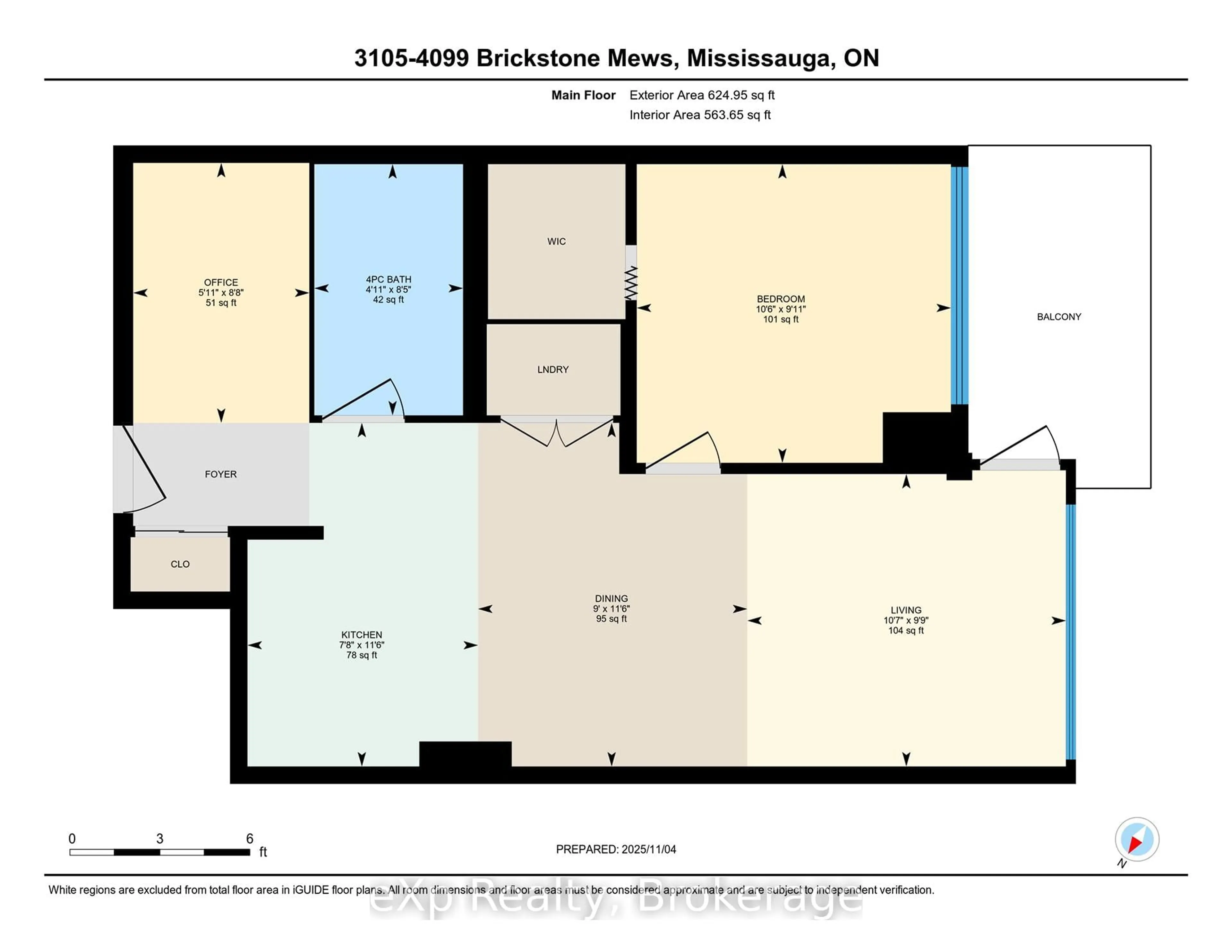Floor plan for 4099 Brickstone Mews #3105, Mississauga Ontario L5B 0G2