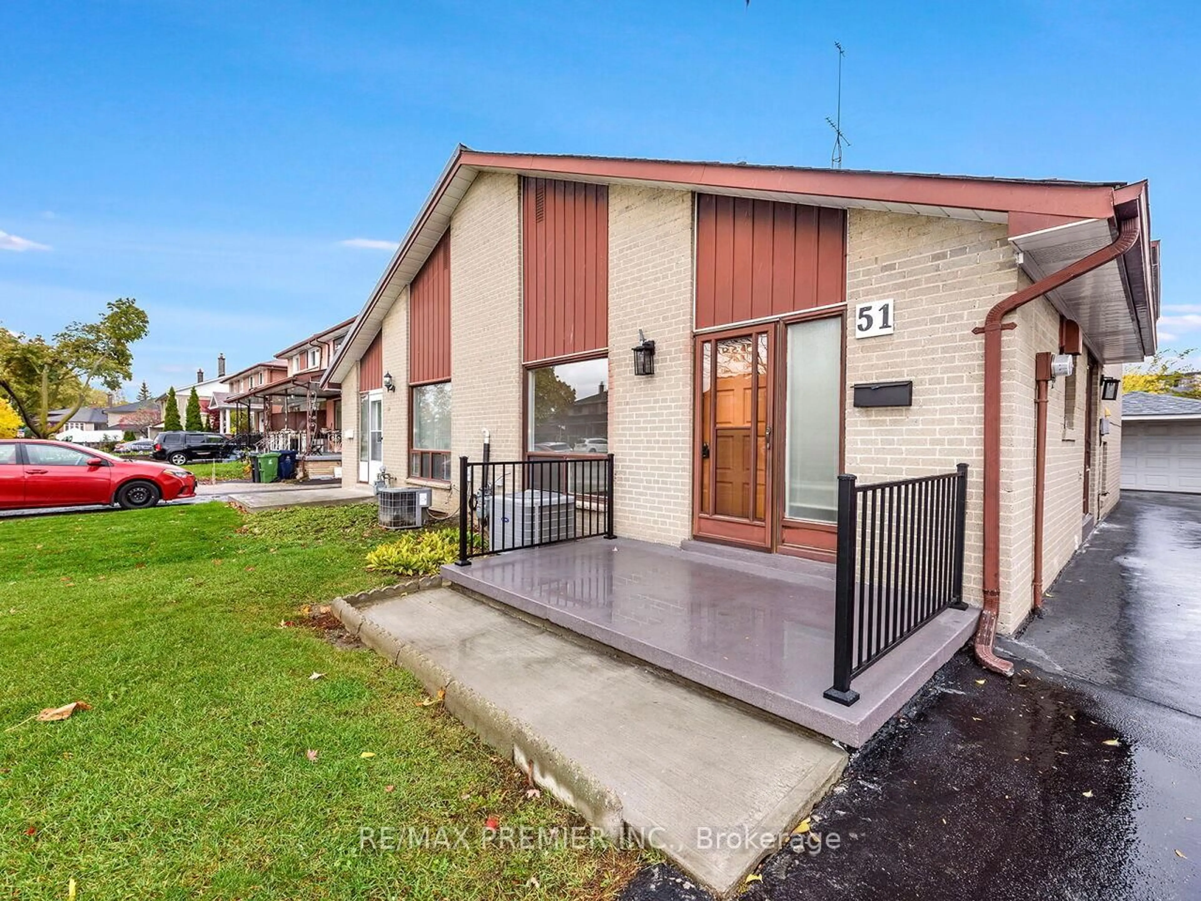 A pic from outside/outdoor area/front of a property/back of a property/a pic from drone, street for 51 Radwinter Dr, Toronto Ontario M9V 1P7