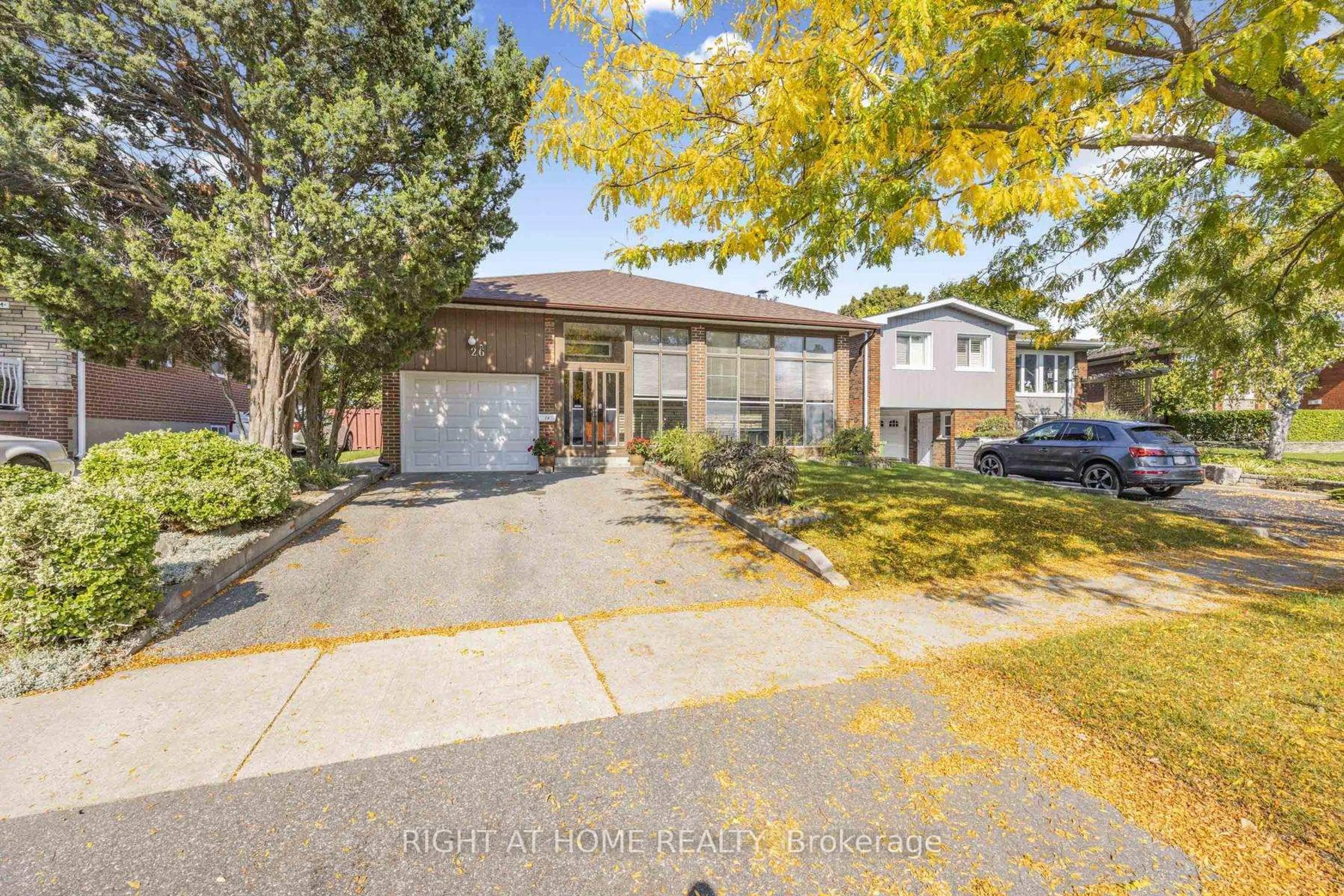 A pic from outside/outdoor area/front of a property/back of a property/a pic from drone, street for 26 Dixfield Dr, Toronto Ontario M9C 4J1