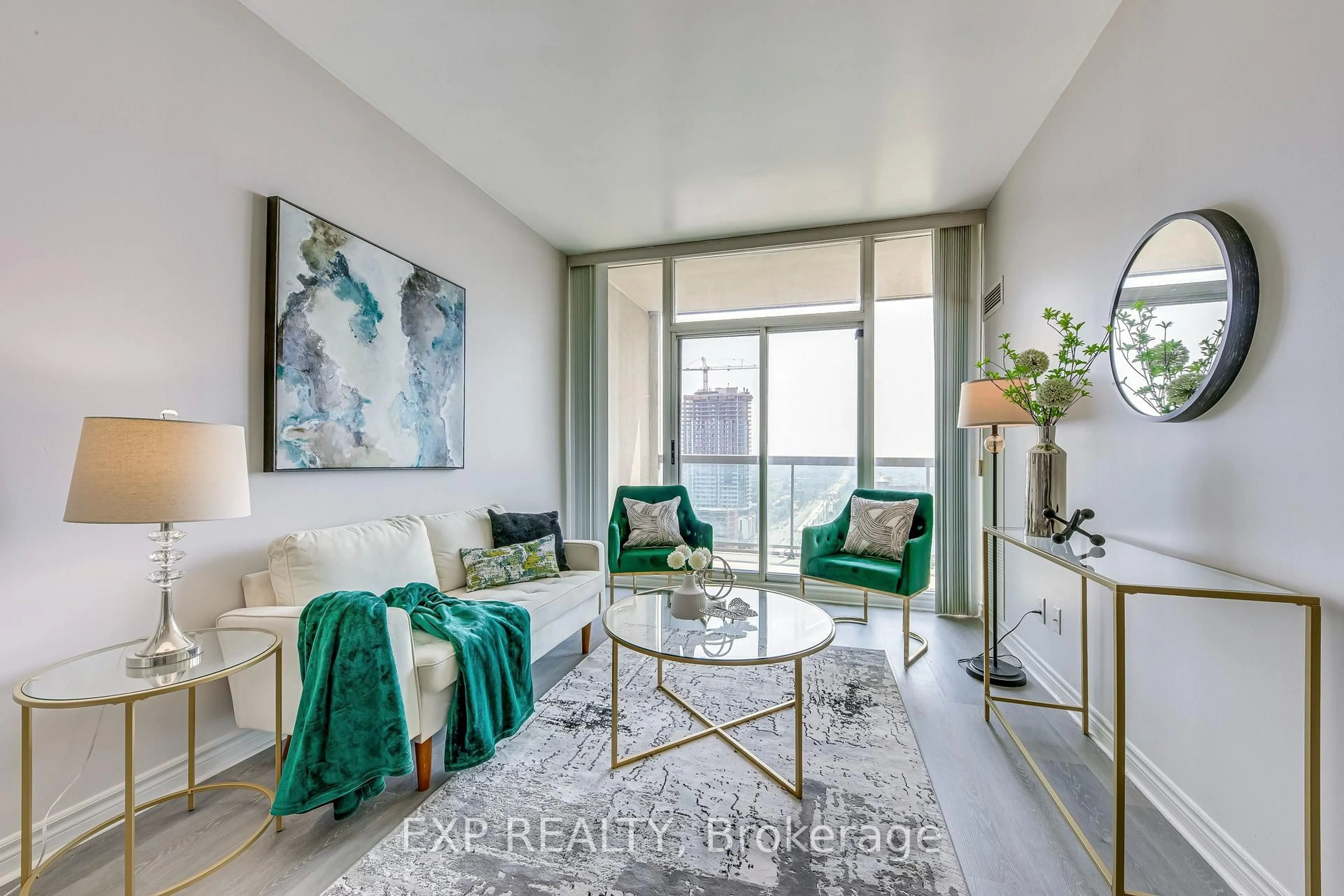 Living room with furniture, unknown for 3504 Hurontario St #2303, Mississauga Ontario L5B 0B9