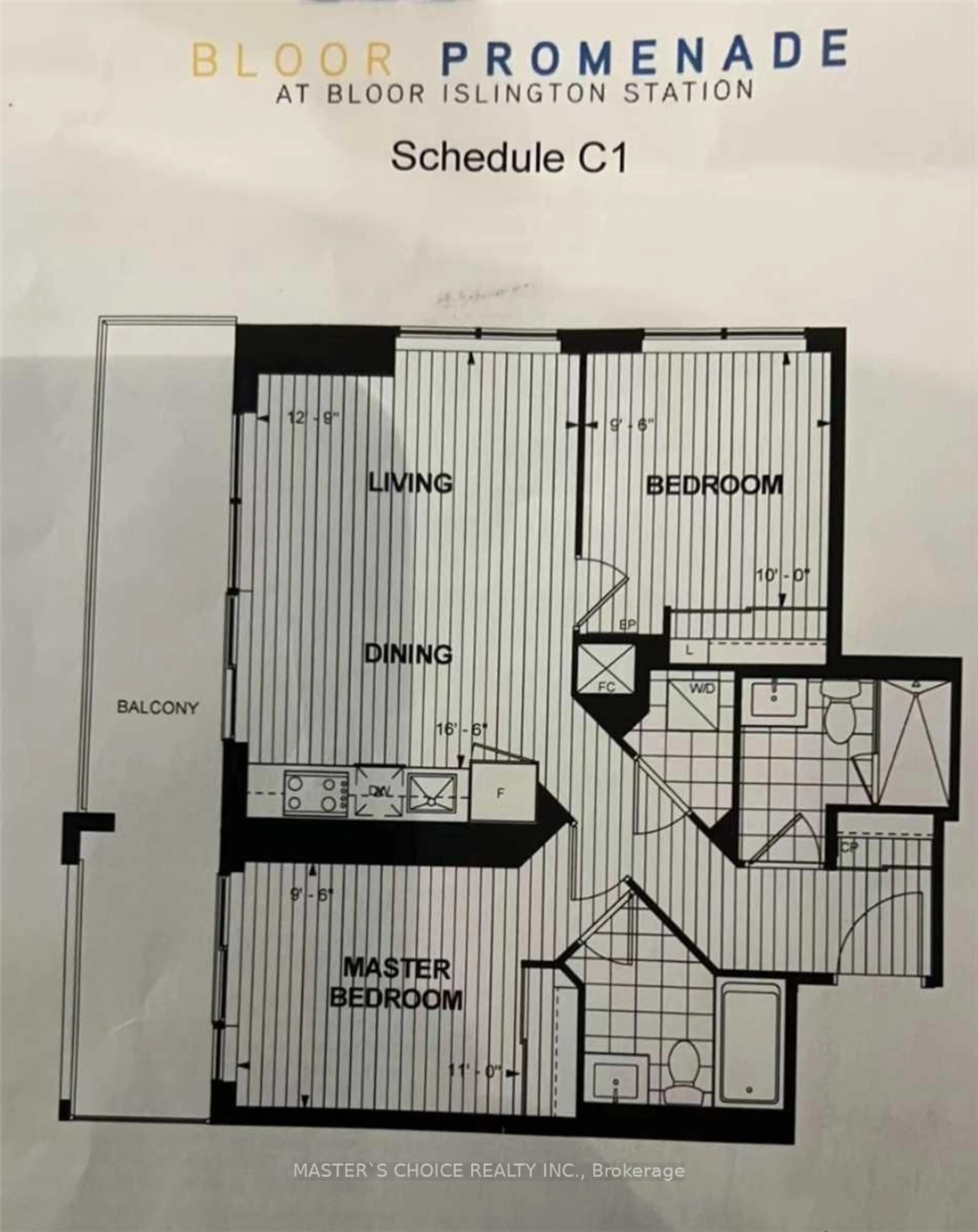 Floor plan for 5 Mabelle Ave #3229, Toronto Ontario M9A 0C8