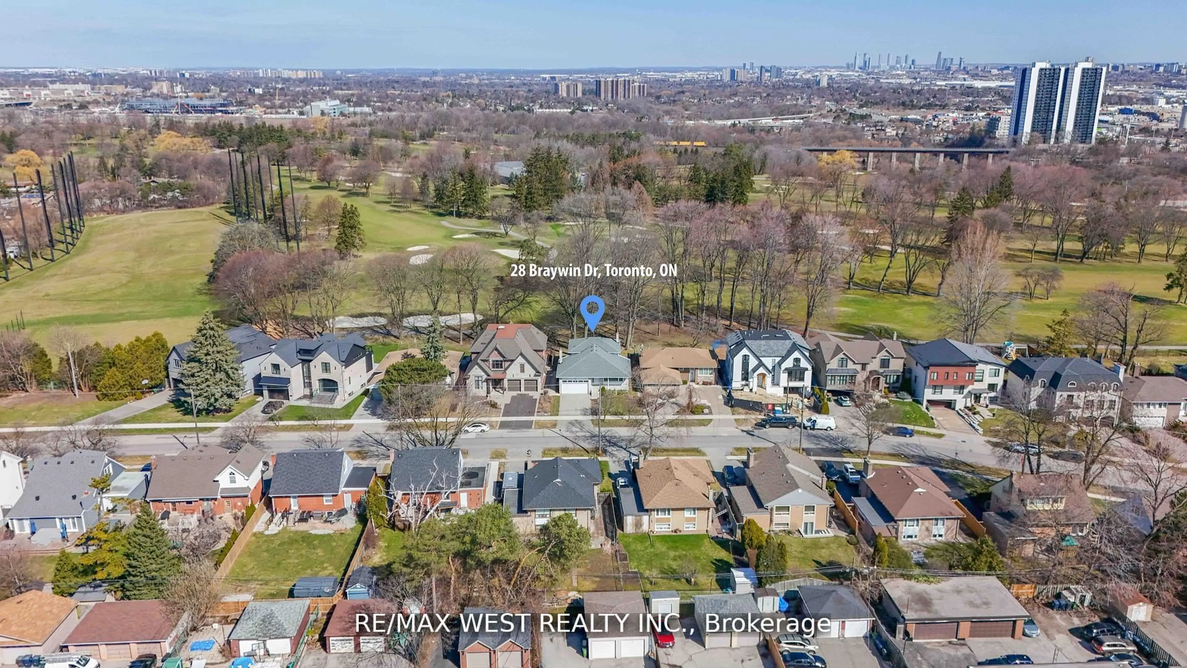 A pic from outside/outdoor area/front of a property/back of a property/a pic from drone, city buildings view from balcony for 28 Braywin Dr, Toronto Ontario M9P 2P1