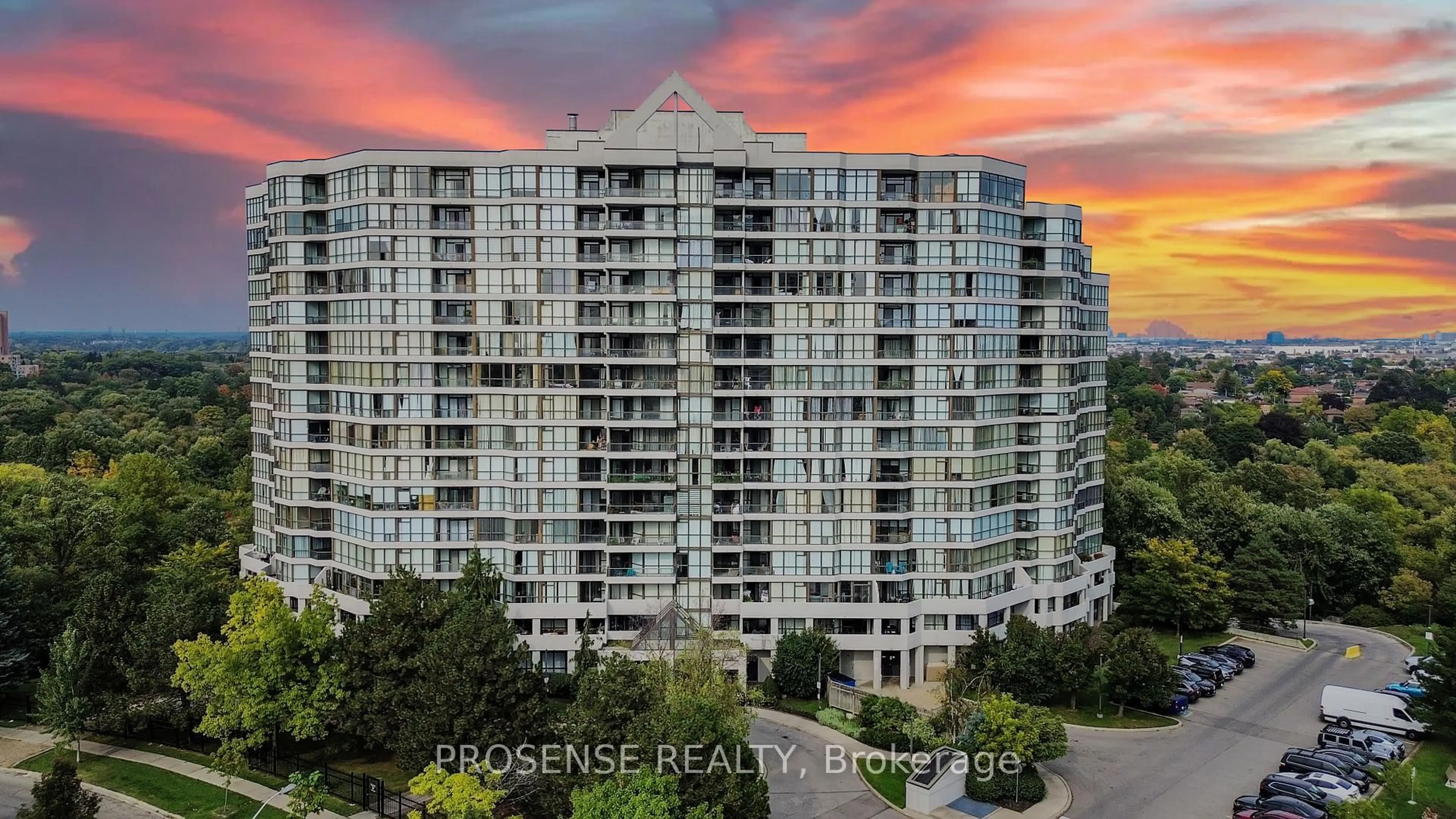 A pic from outside/outdoor area/front of a property/back of a property/a pic from drone, city buildings view from balcony for 1 Rowntree Rd #206, Toronto Ontario M9V 5G7