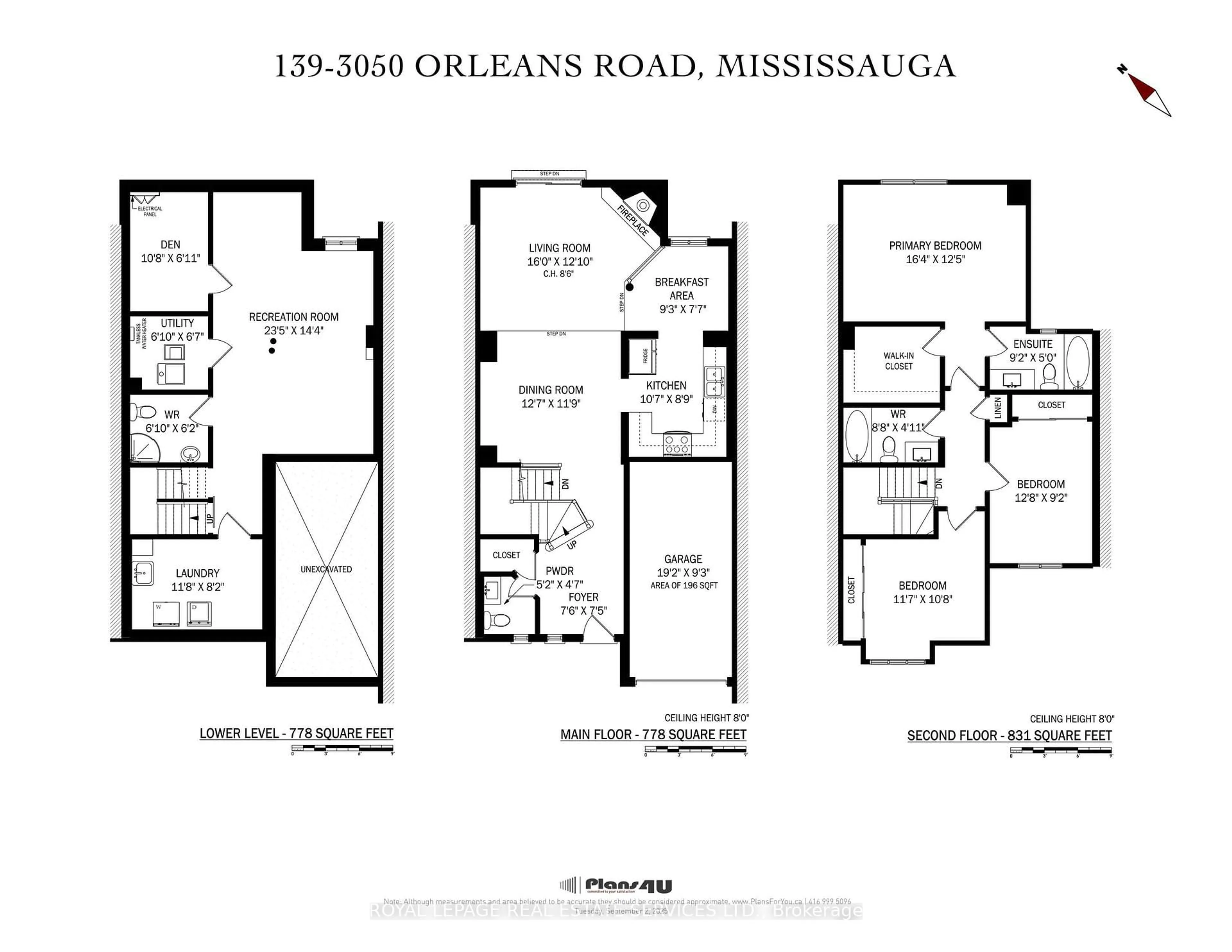 Floor plan for 3050 Orleans Rd #139, Mississauga Ontario L5L 5P7