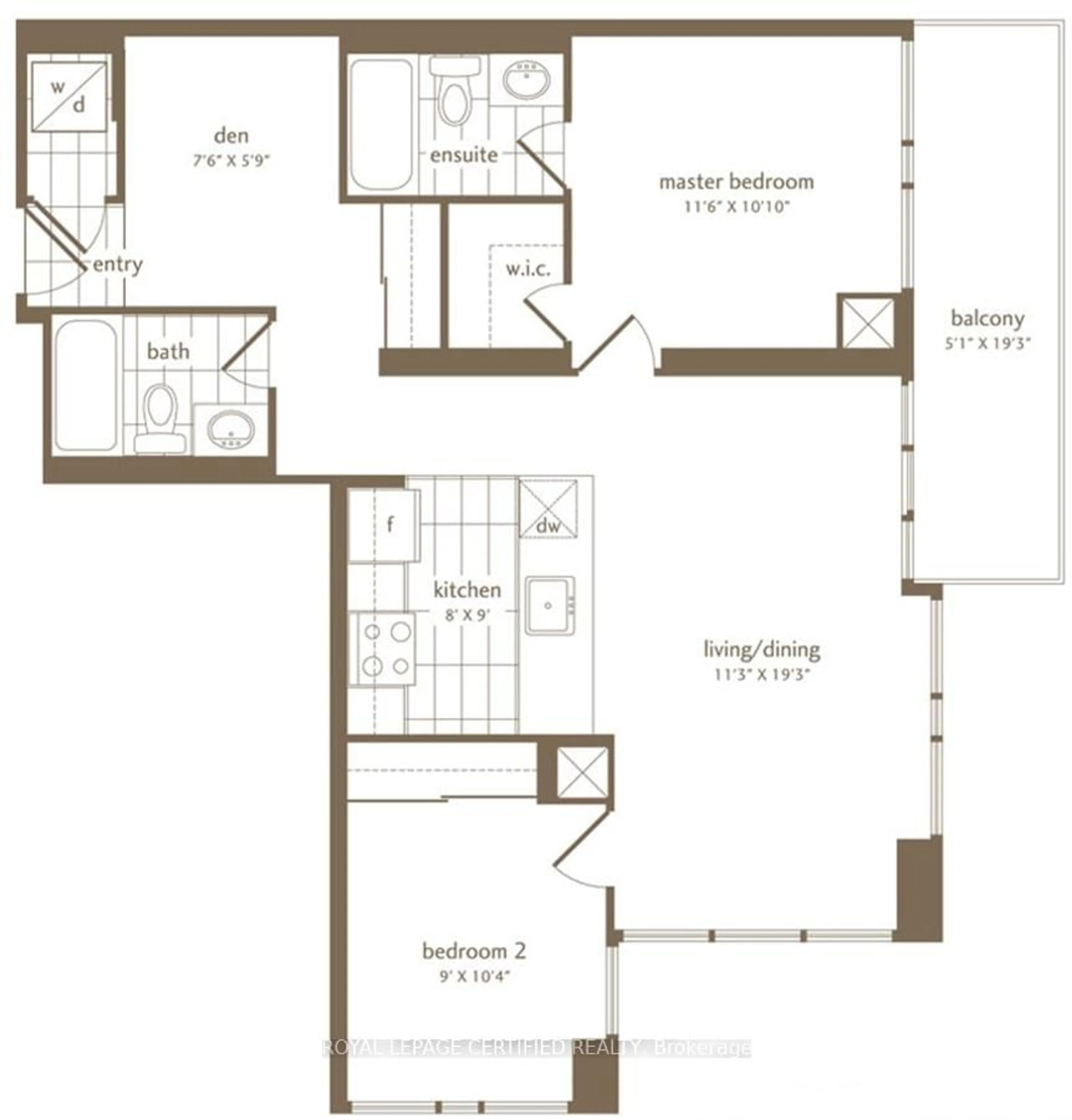 Floor plan for 4099 Brickstone Mews #1103, Mississauga Ontario L5B 0G2
