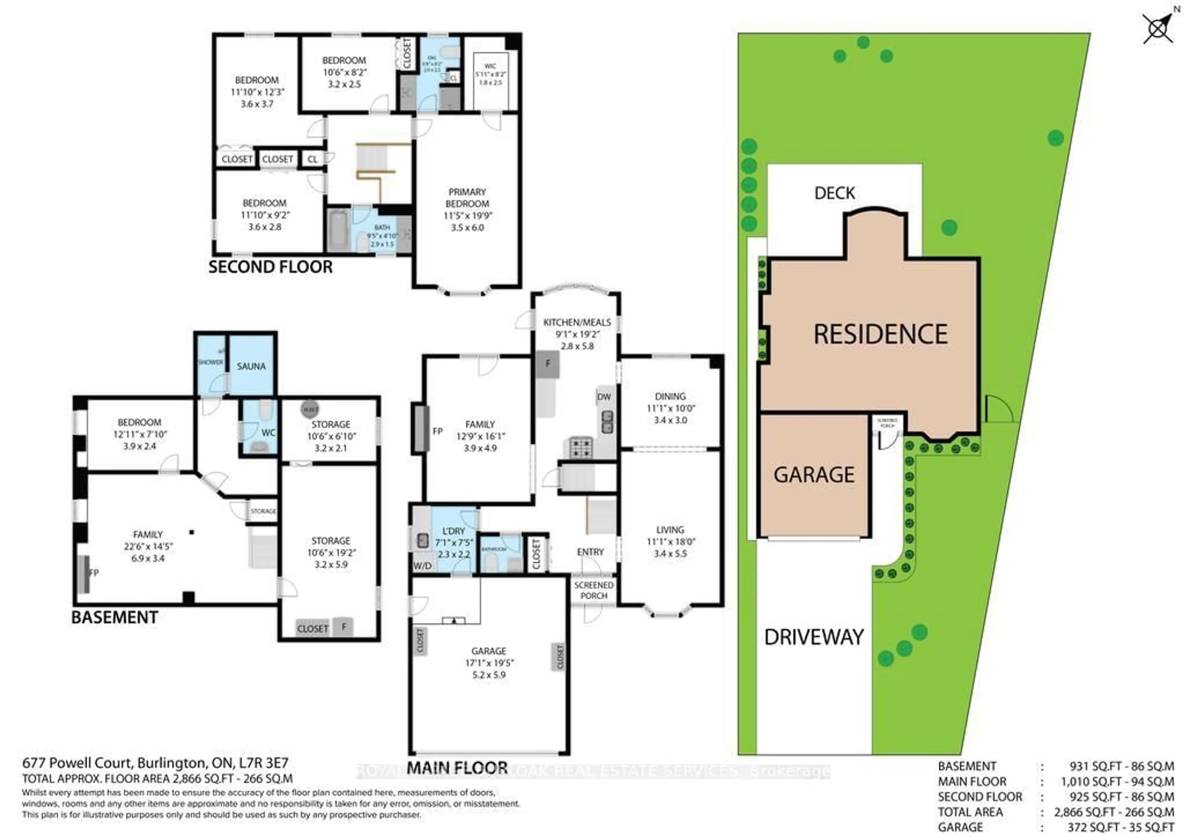 Floor plan for 677 Powell Crt, Burlington Ontario L7R 3E7
