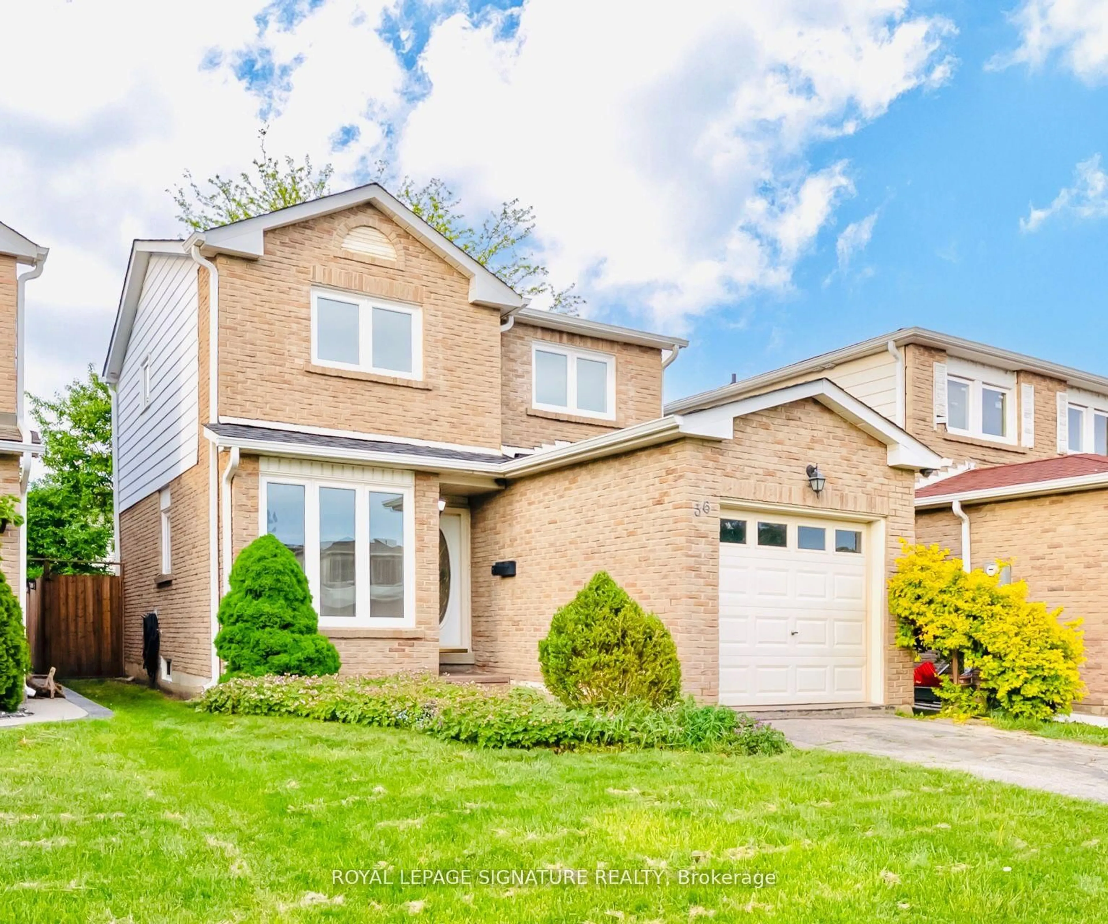 Home with brick exterior material, street for 36 Denlow Dr, Brampton Ontario L6Y 2L4