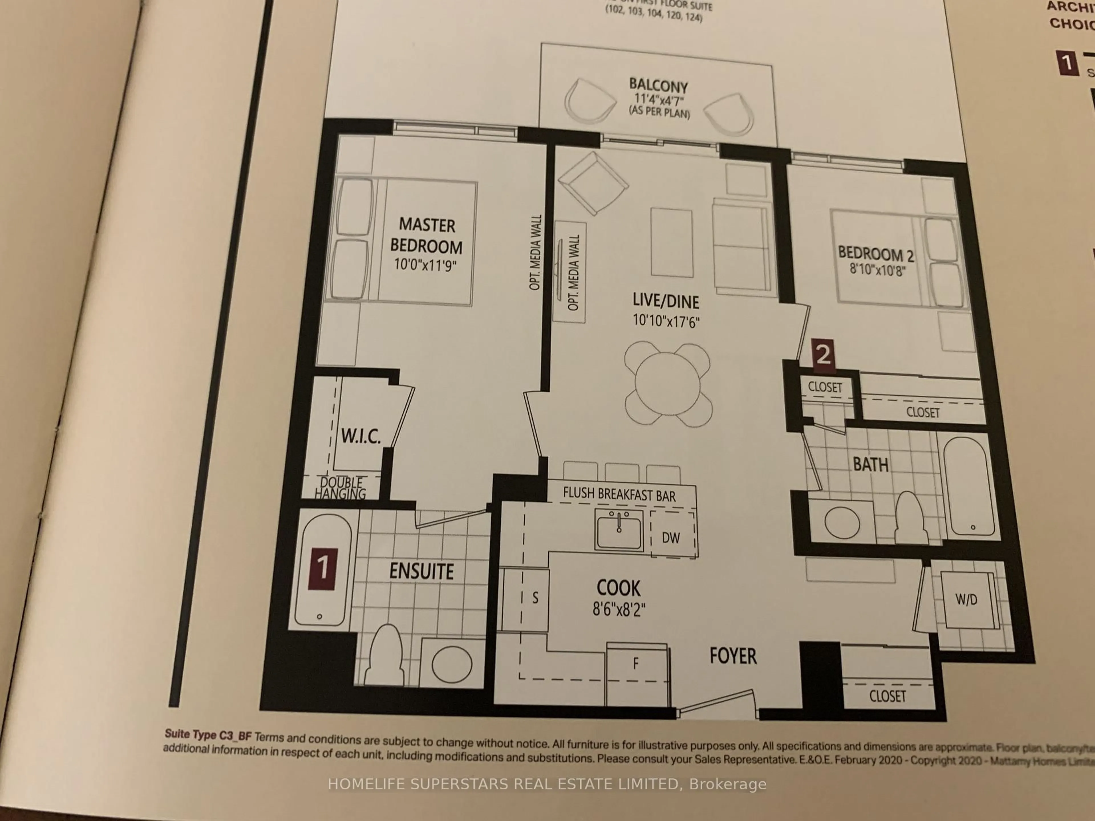 Floor plan for 95 Dundas St #204, Oakville Ontario L6M 5N4