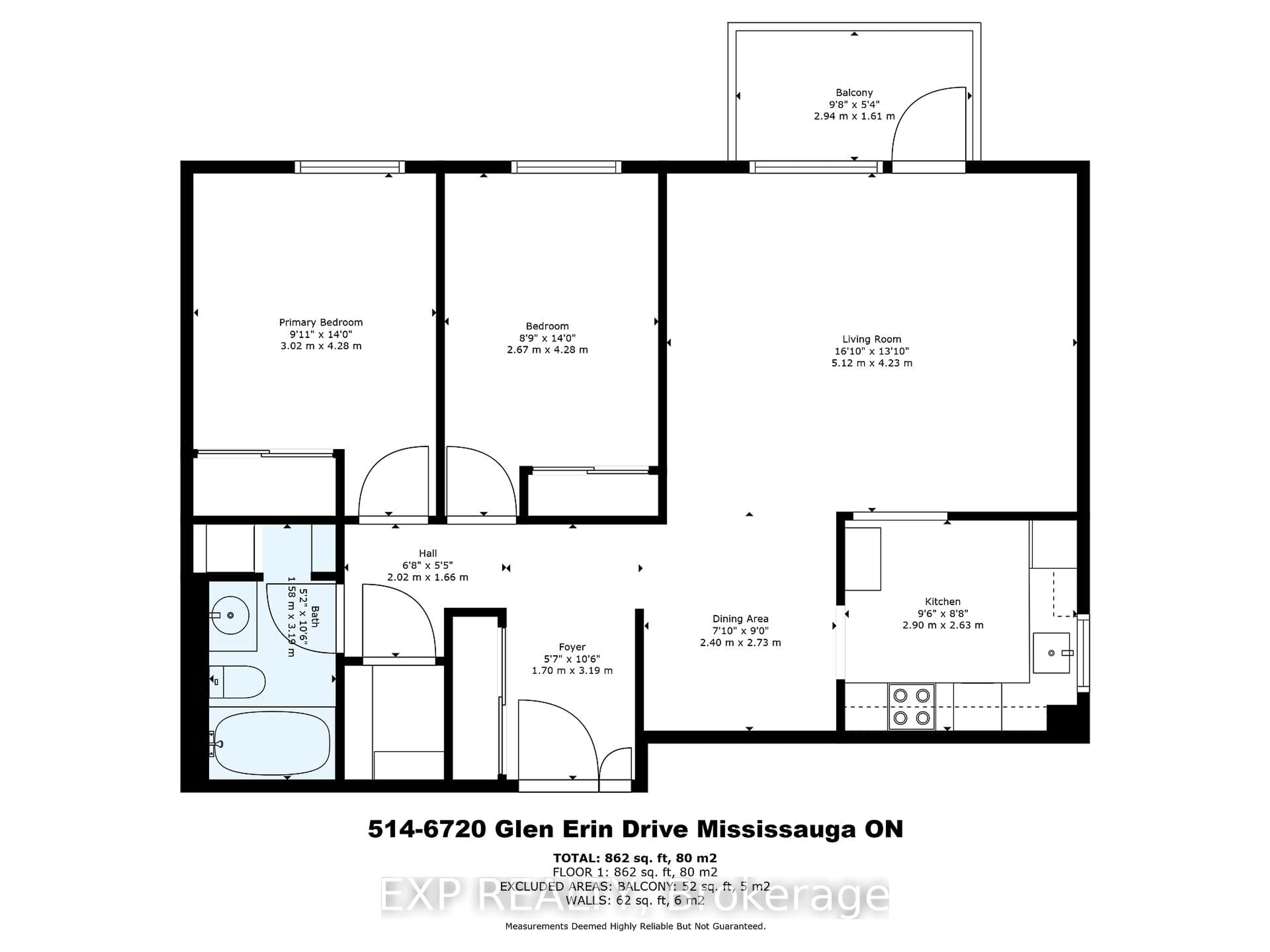 Floor plan for 6720 Glen Erin Dr #514, Mississauga Ontario L5N 3K8