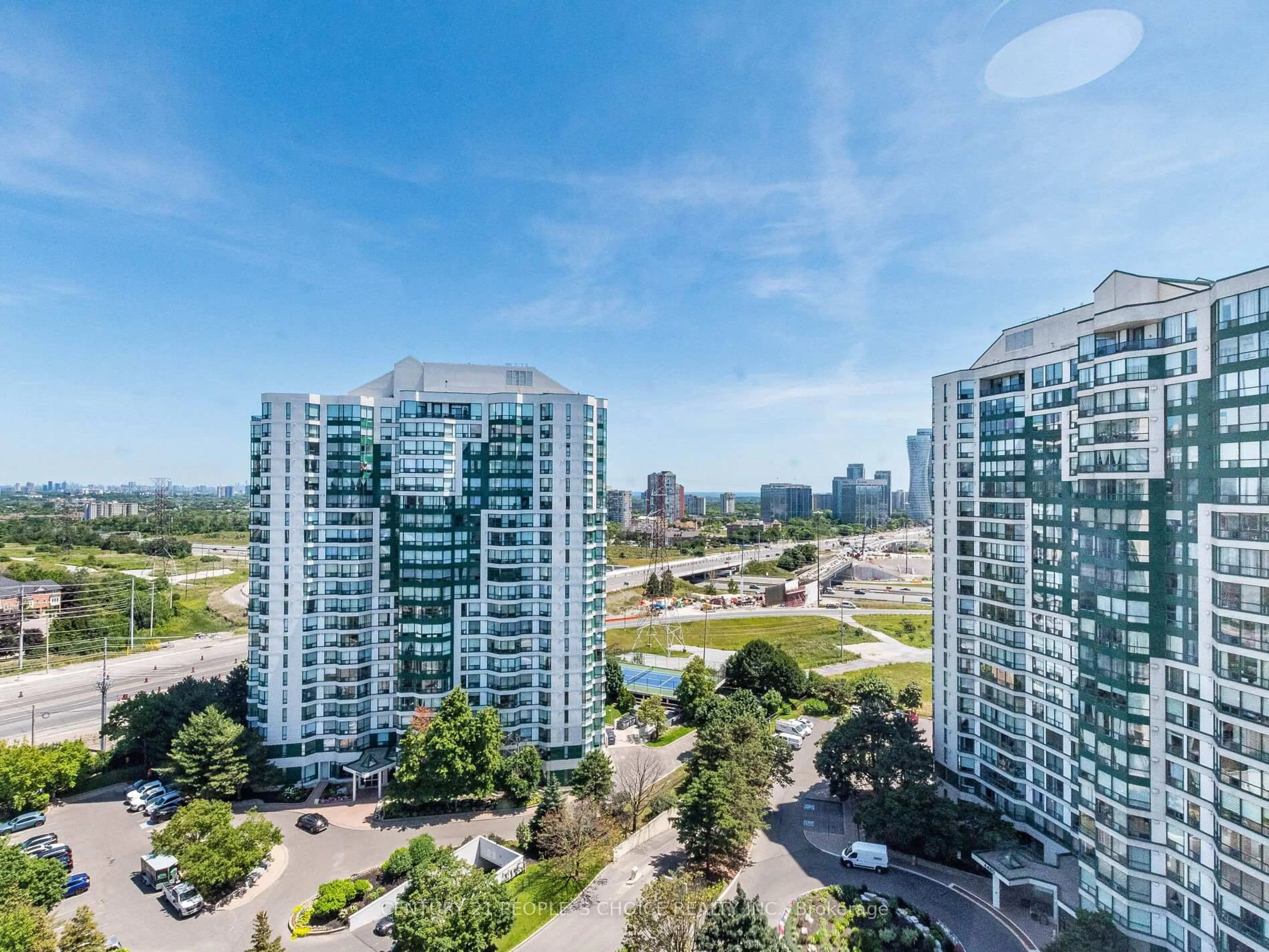 A pic from outside/outdoor area/front of a property/back of a property/a pic from drone, city buildings view from balcony for 4470 Tucana Crt #1805, Mississauga Ontario L5R 3K8