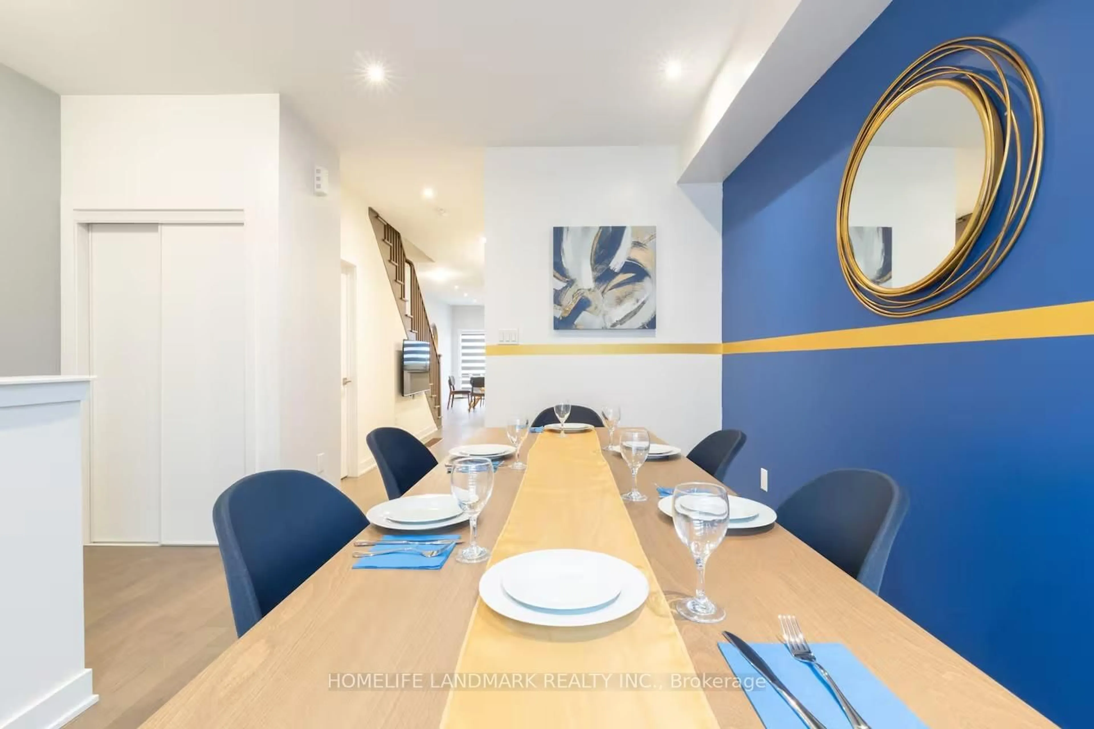 Dining room, wood/laminate floor for 27 William Duncan Rd, Toronto Ontario M3K 0C7