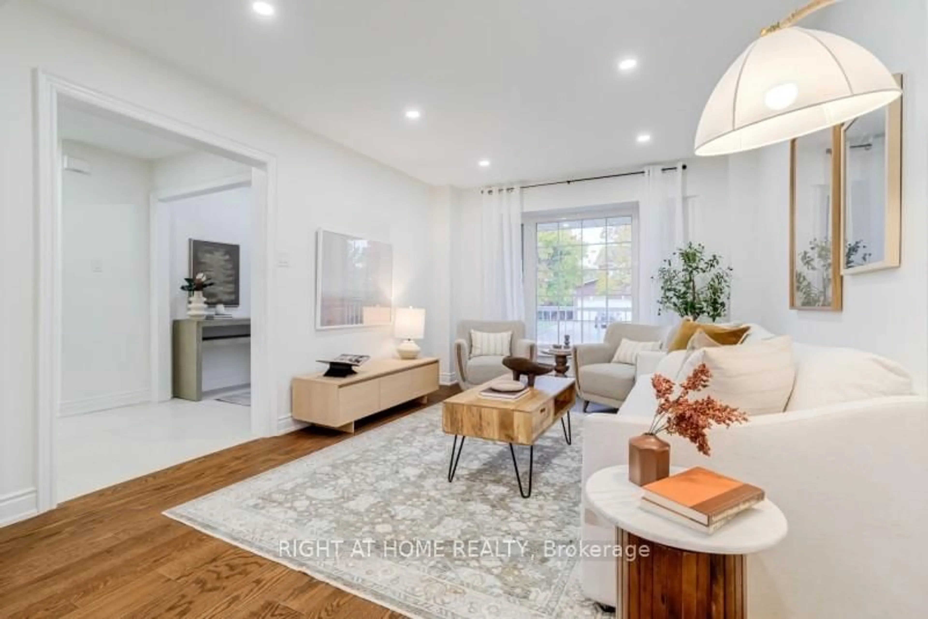 Living room with furniture, wood/laminate floor for 6 Diane Crt, Brampton Ontario L6Y 3E3